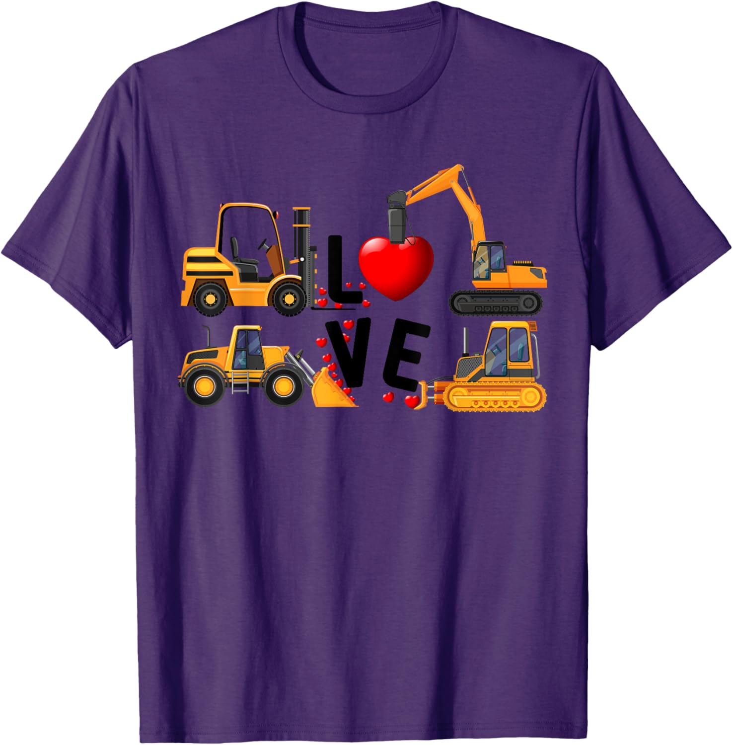Cute Excavator Hearts Valentine's Day T-Shirt for Boys - Fun and Stylish! - 16