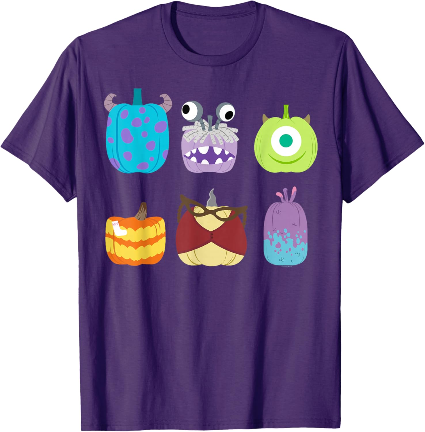 Disney Pixar Monsters Inc Halloween Pumpkin Grid T-Shirt for Kids and Adults - 15