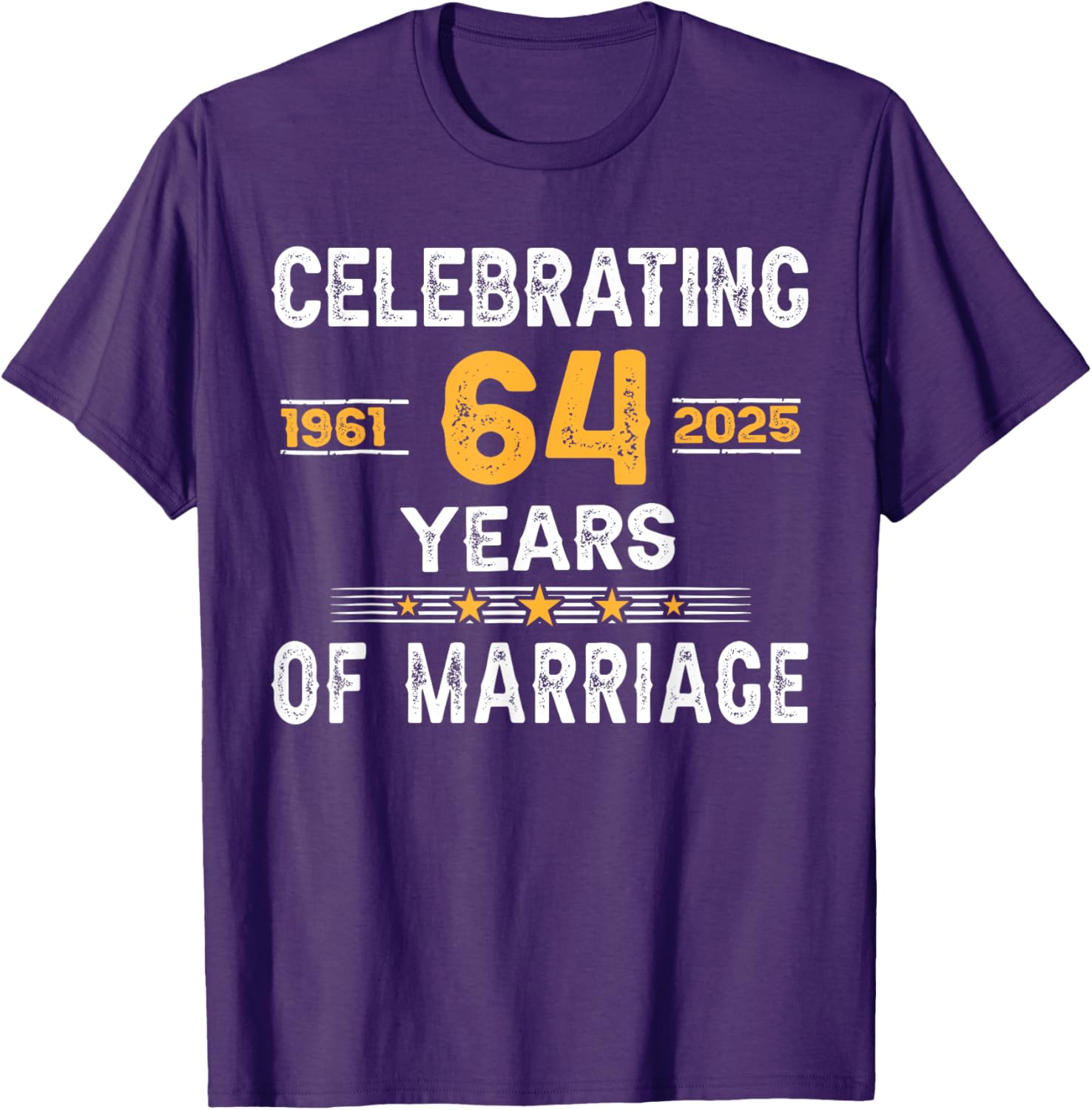 64th Wedding Anniversary T-Shirt for Couples Celebrating 64 Years of Love - 10