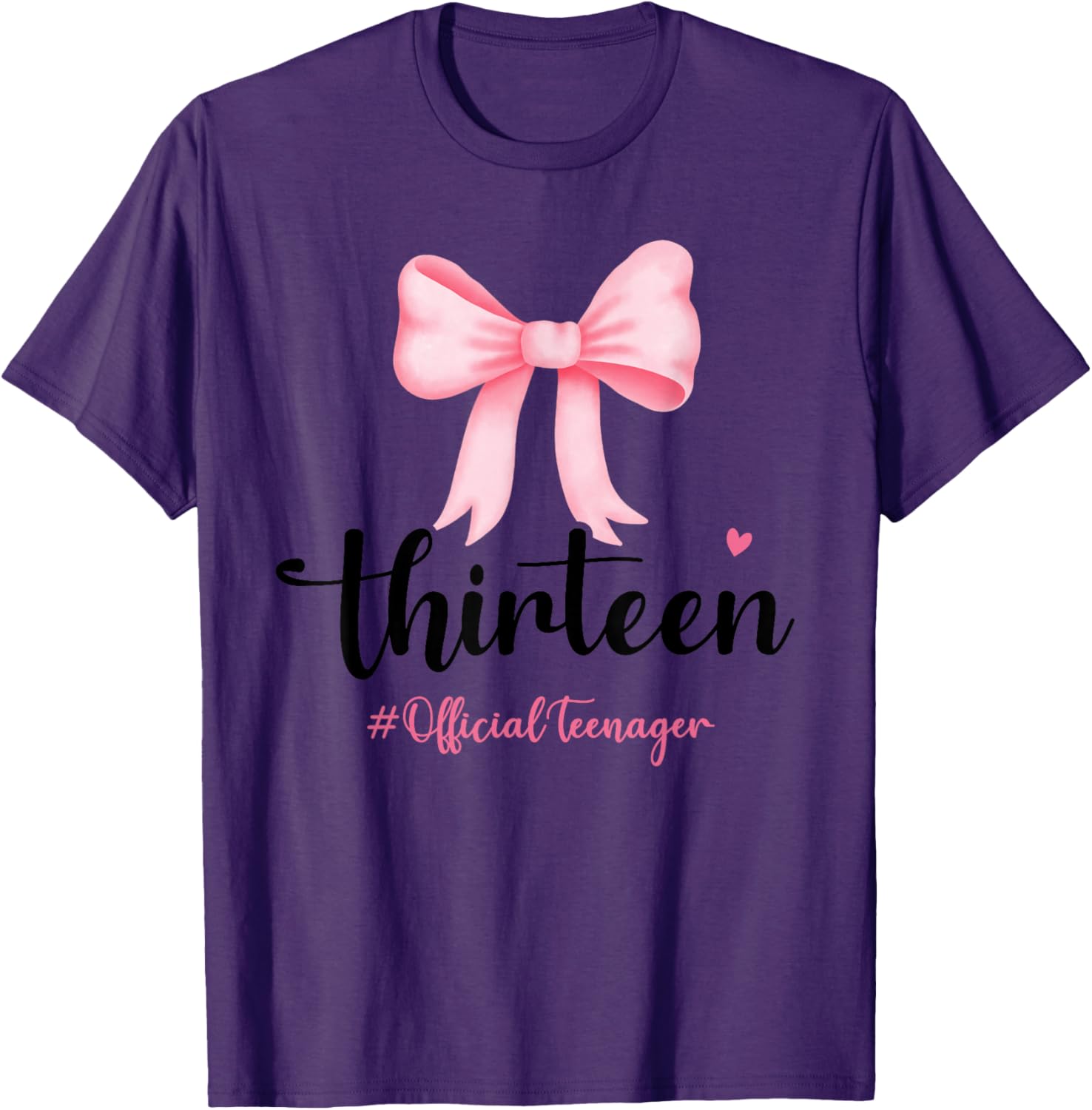 Birthday Girl Pink Coquette Bow T-Shirt for Trendy 13 Year Olds - 10