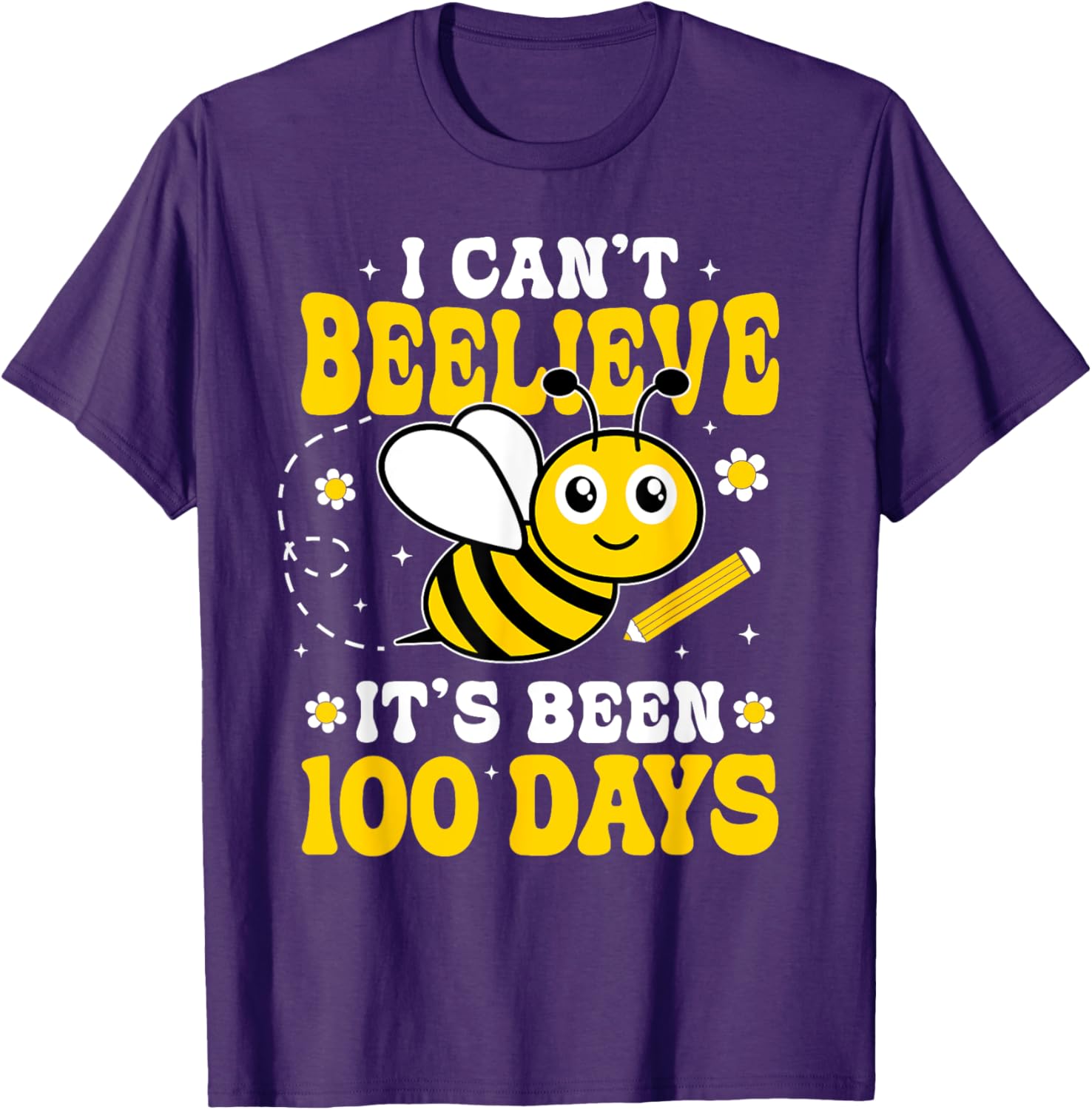 Cute Bee 100 Days of School T-Shirt for Kids Fun School Celebration - 14