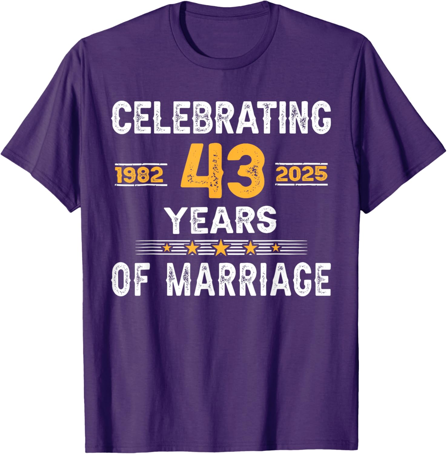 43rd Wedding Anniversary T-Shirt for Couples Married Since 1982 - 12
