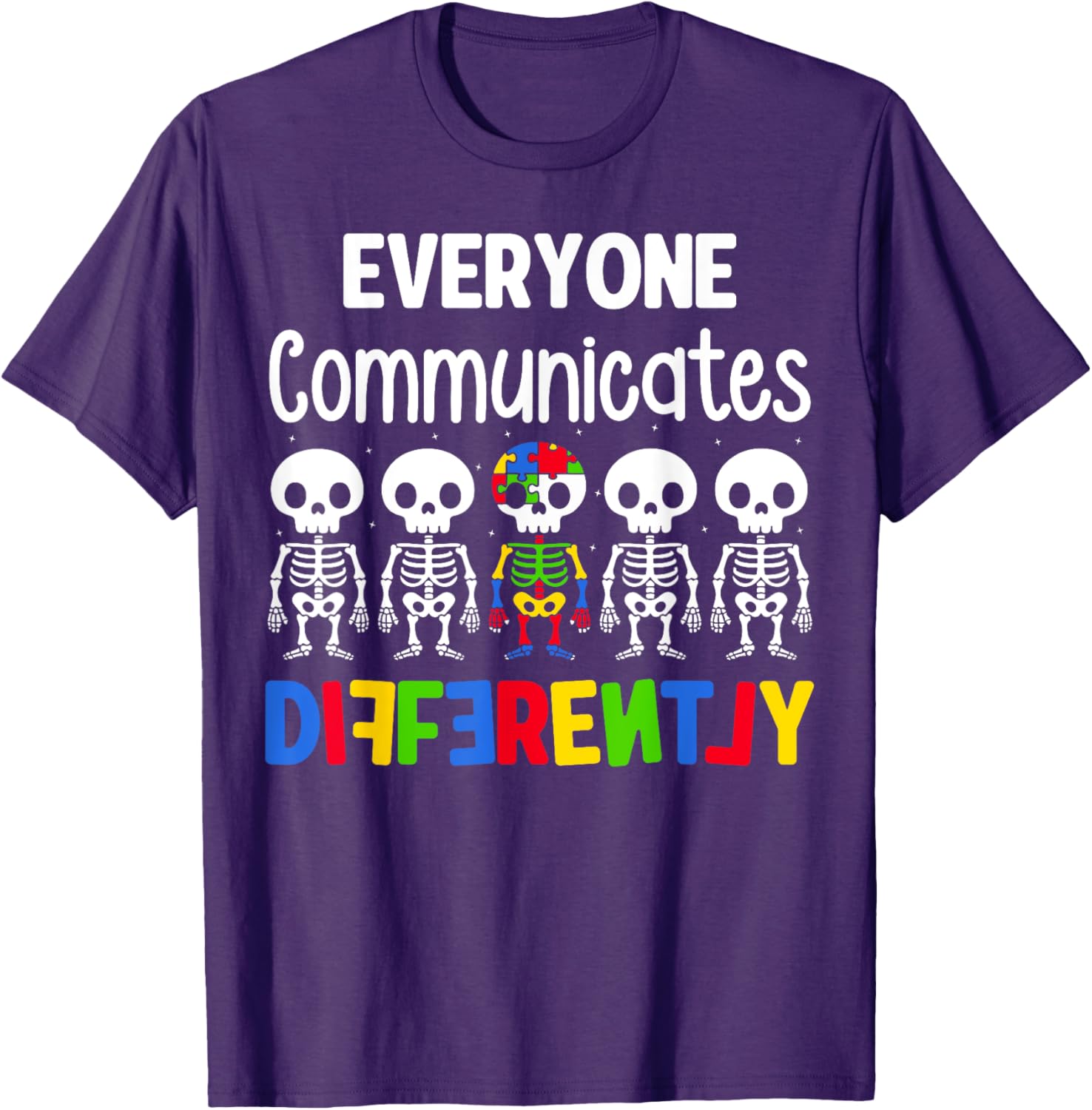 Everyone Communicates Differently Autism T-Shirt for Kids Fun and Inclusive - 12