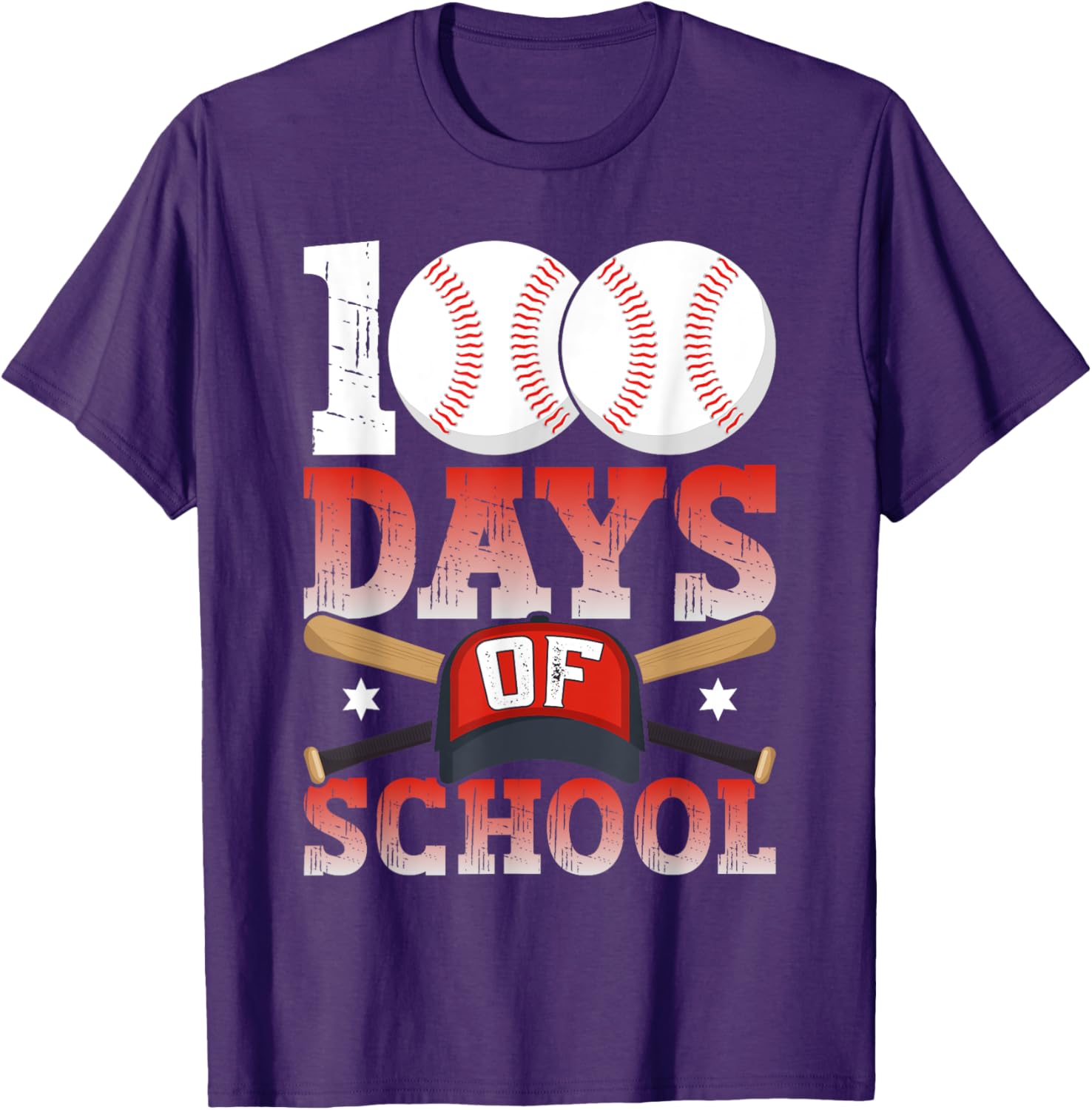 100 Days of School Baseball T-Shirt for Kids Boys Fun 100th Day Celebration - 12