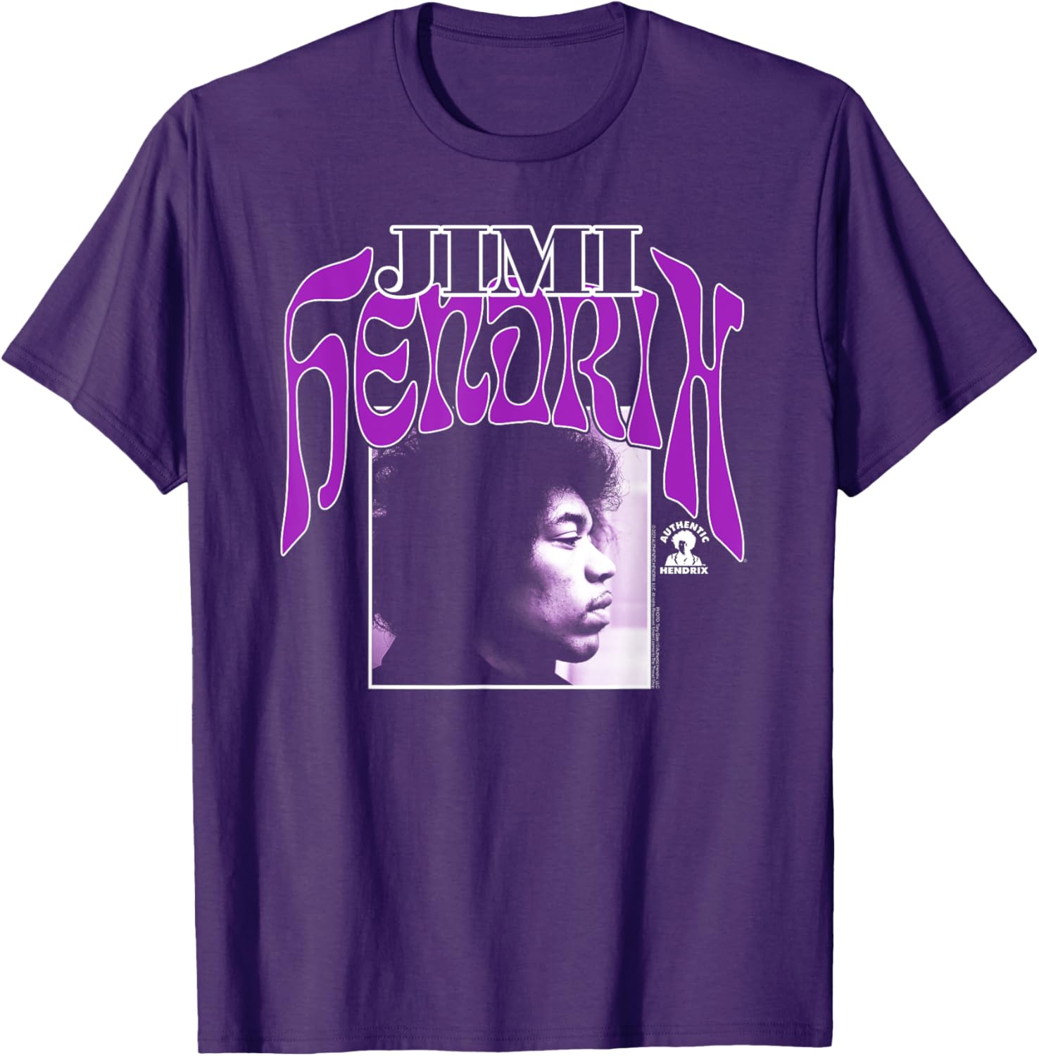 Jimi Hendrix Purple Profile Vintage Band T-Shirt Cool Retro Style - 2