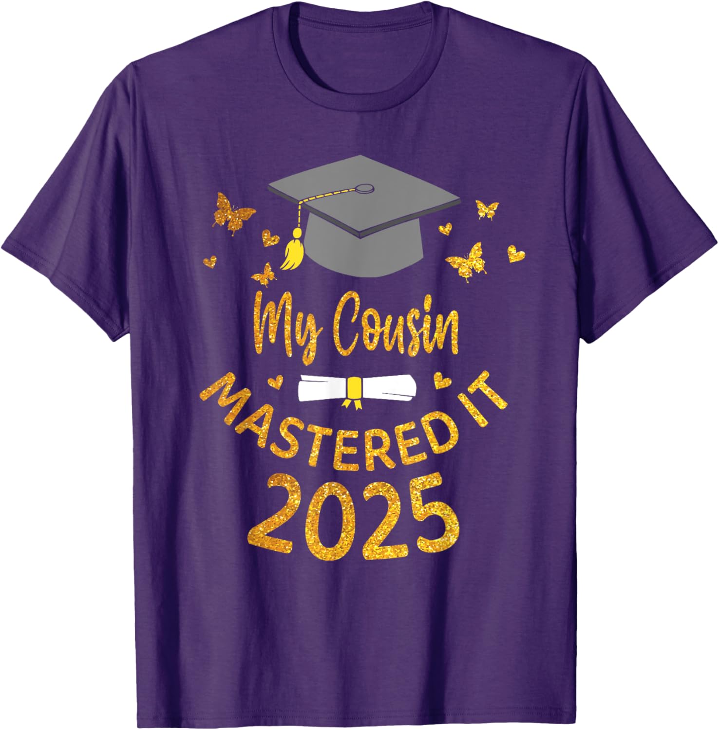 Cousin Masters Degree Graduation 2025 T-Shirt for Proud Family Celebrations - 16