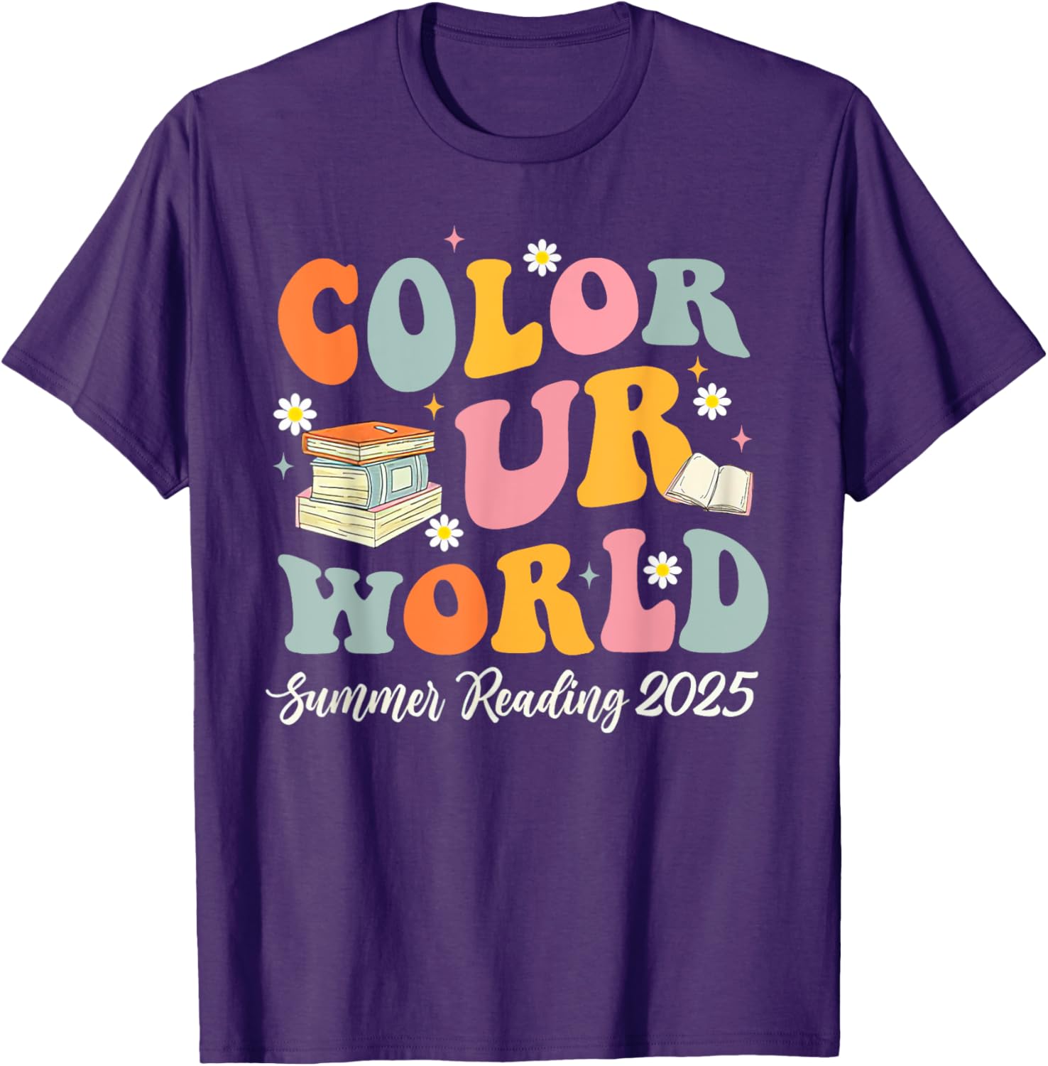 Retro Groovy Summer Reading Program 2025 T-Shirt for Kids and Adults - 12