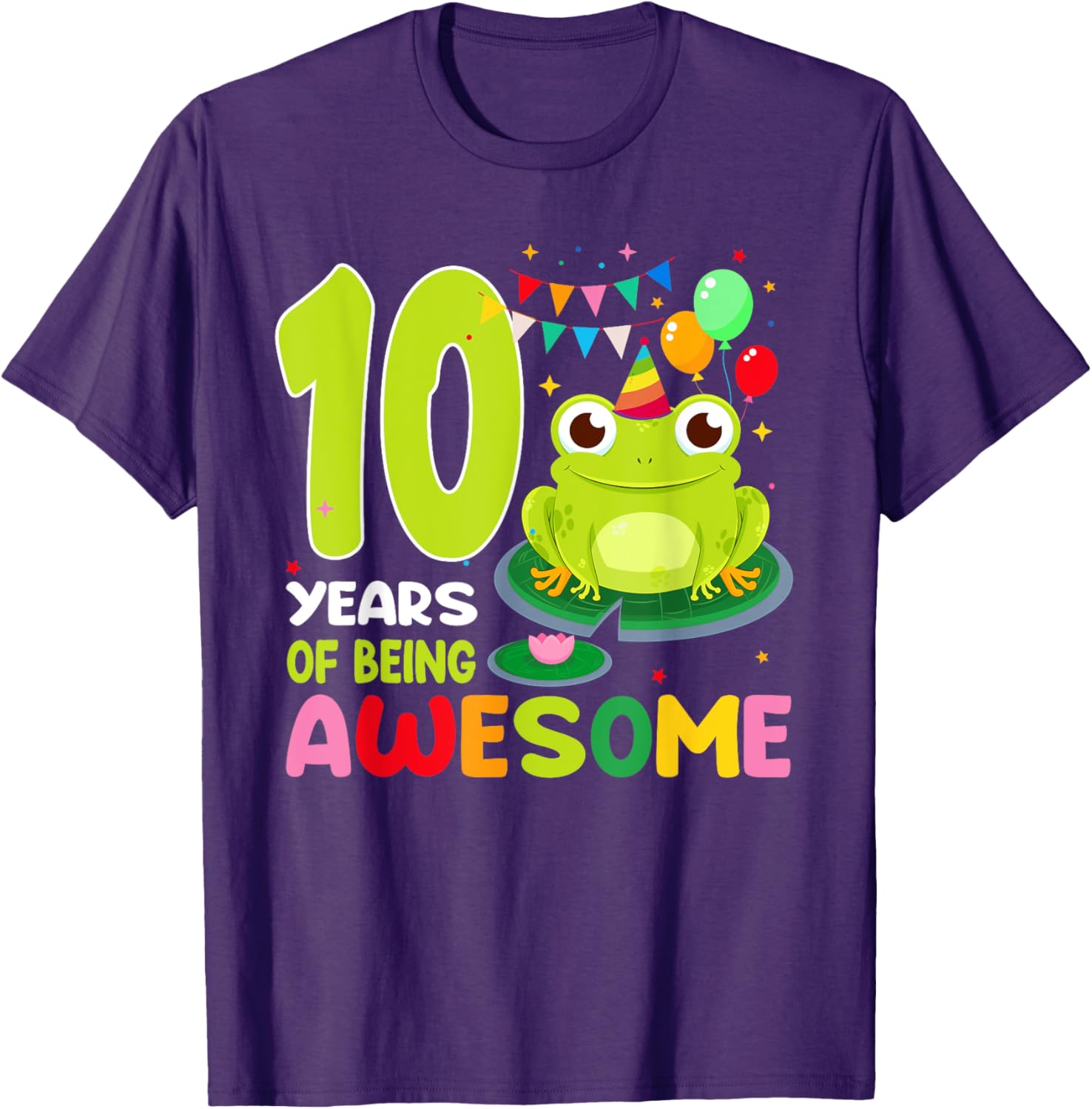 10th Birthday Frog Lover T-Shirt Celebrating 10 Years of Awesome Fun - 5
