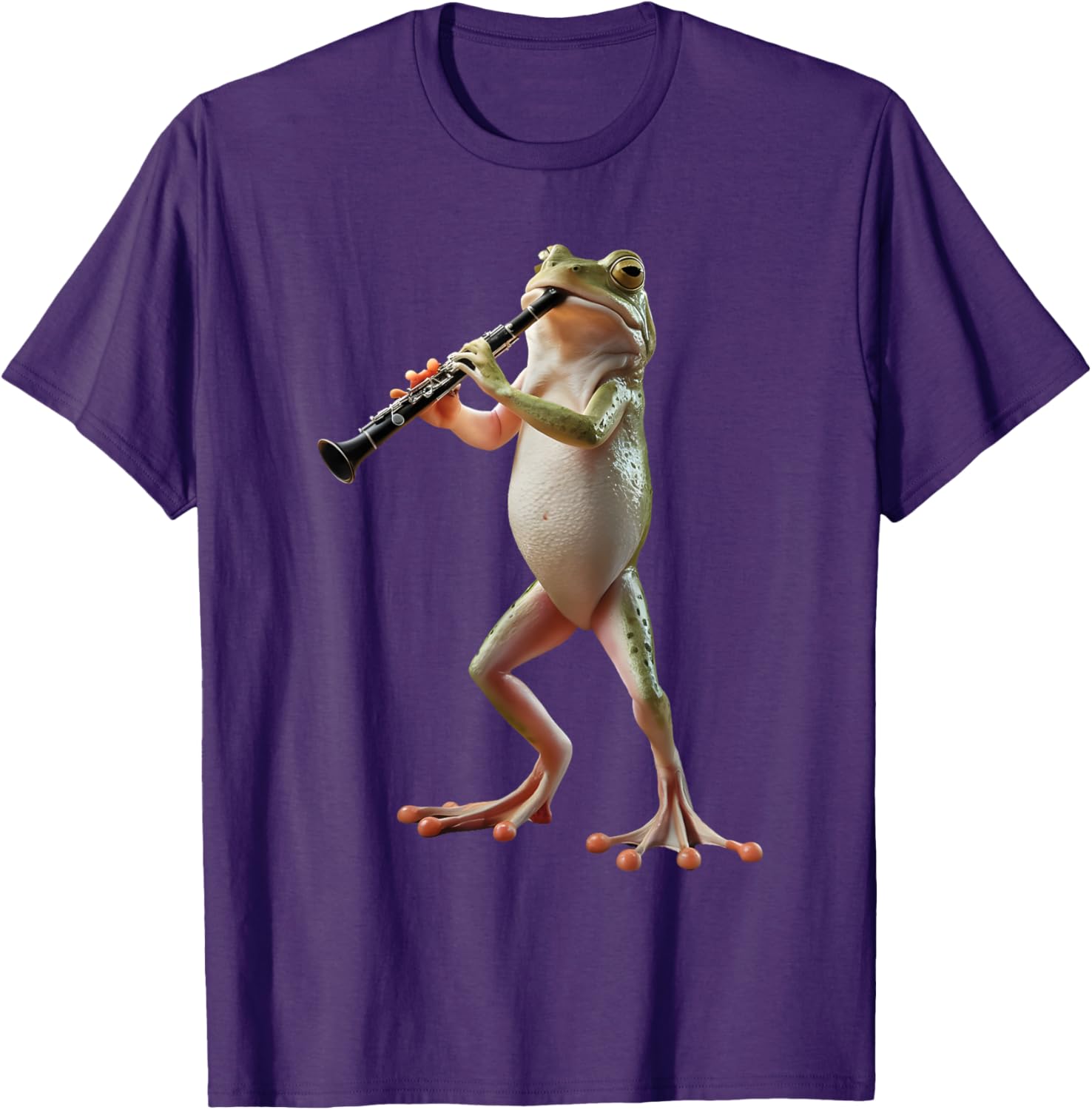 Cute Frog Playing Clarinet T-Shirt for Music Lovers and Nature Fans - 3