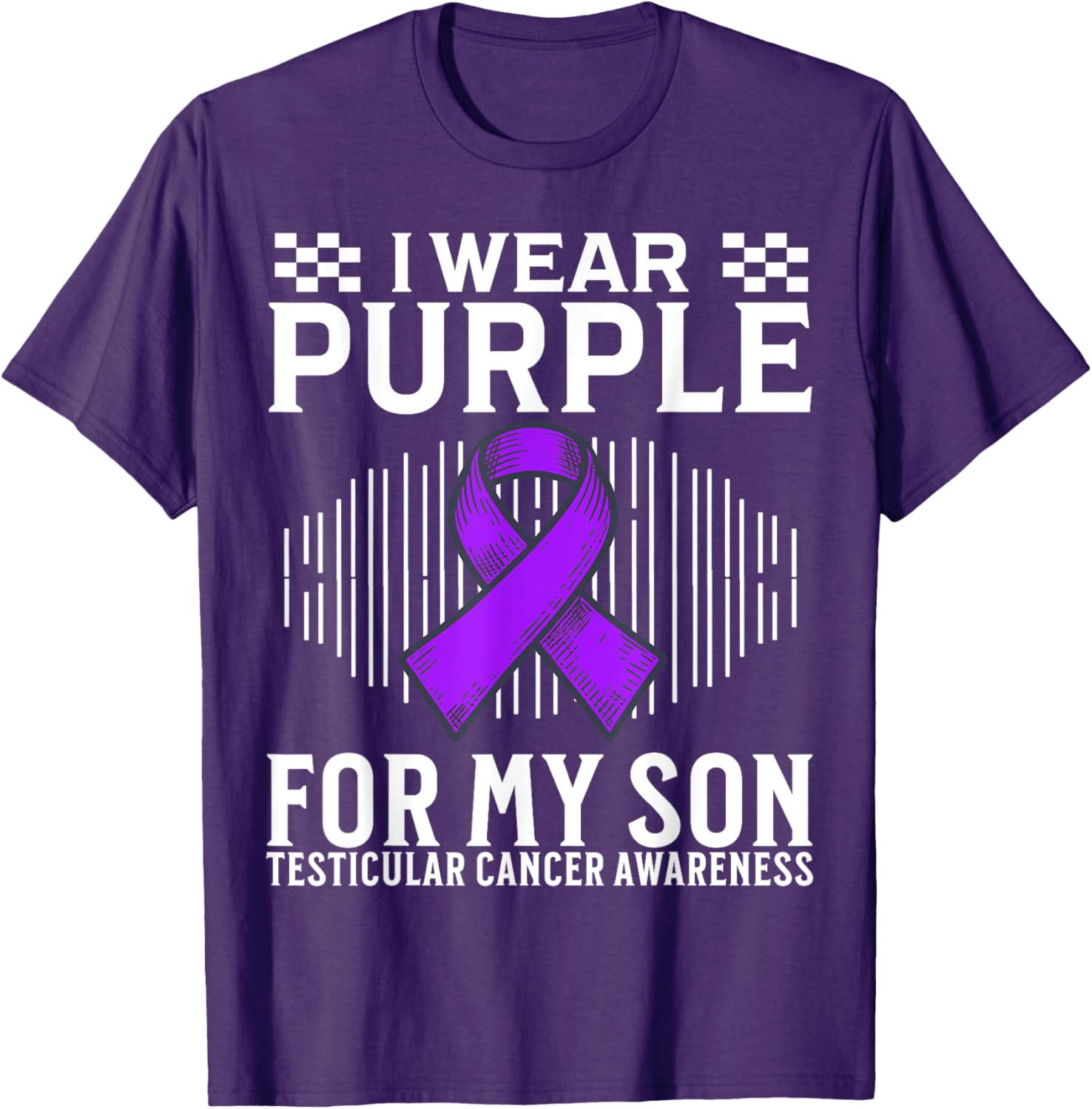 I Wear Purple For My Son Testicular Cancer Awareness T-Shirt for Parents - 1