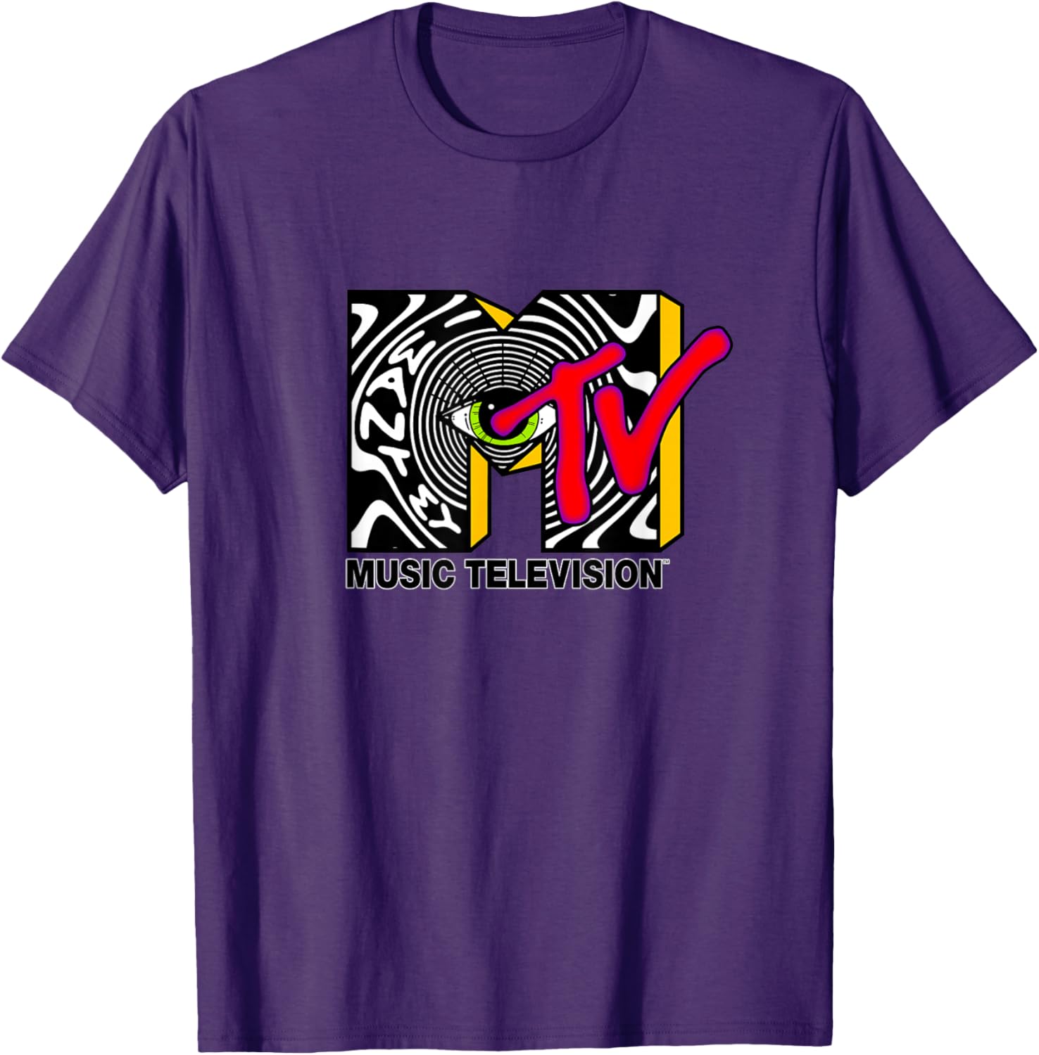 MTV Psychedelic Eye Logo T-Shirt – Unique Optical Illusion Artwear - 16