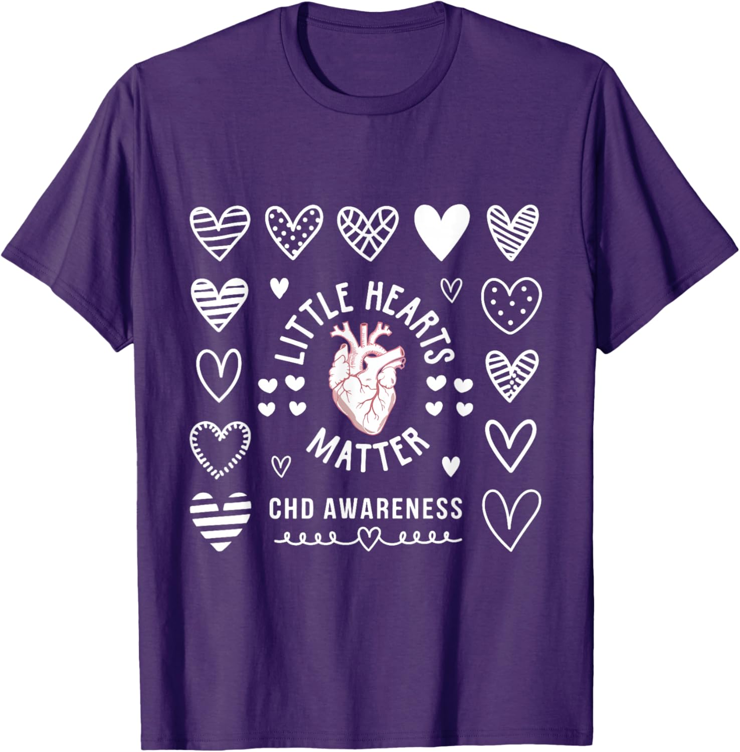 Heart Anatomy Valentine CHD Awareness T-Shirt for Heart Health Support - 4