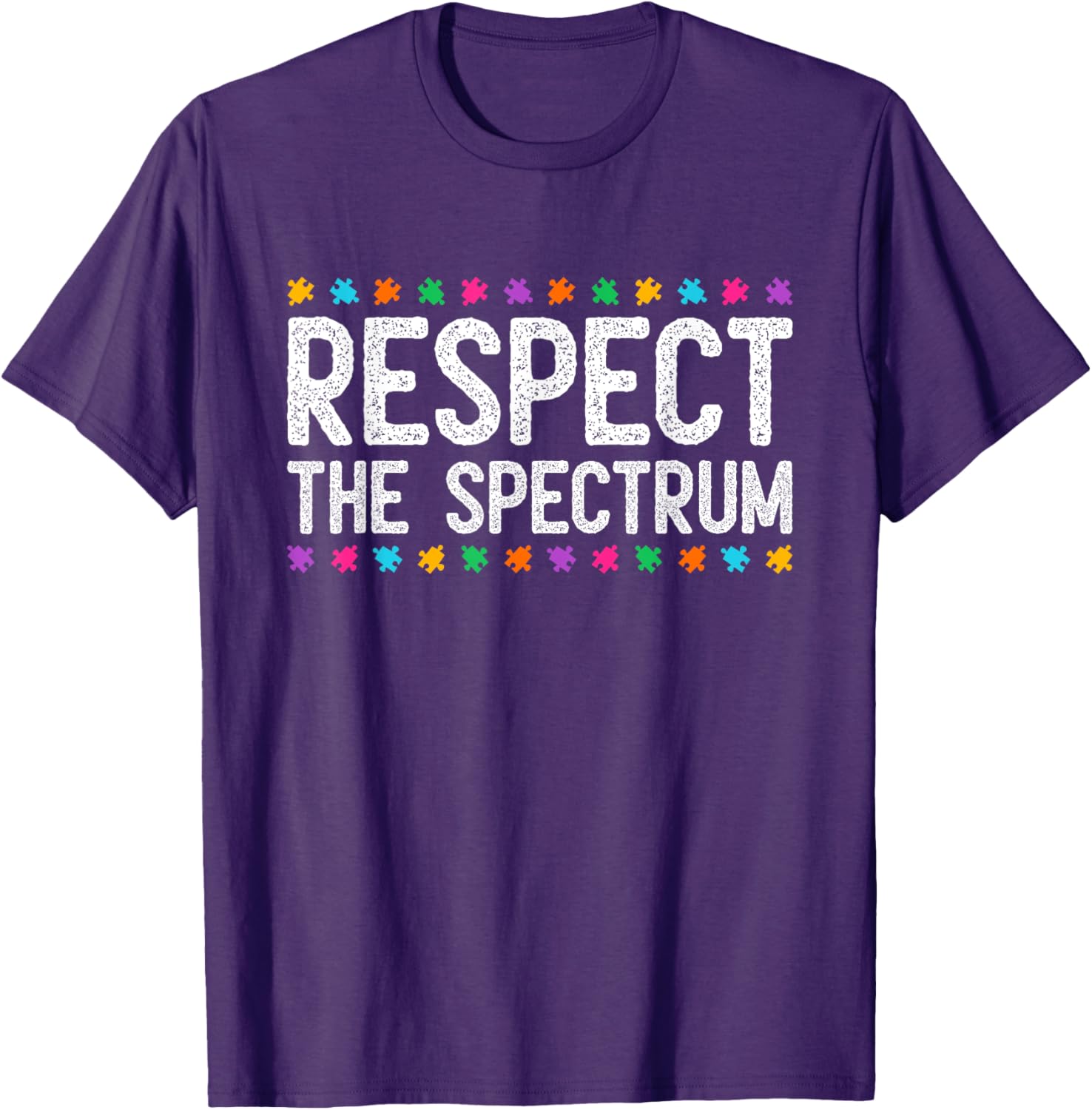 Respect The Spectrum Autism Awareness Puzzle Piece Warrior T-Shirt - 3