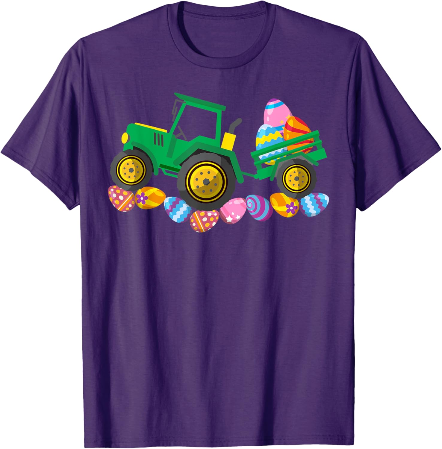 Easter Bunny Toddler T-Shirt for Boys and Girls with Farmer Tractor Eggs - 17