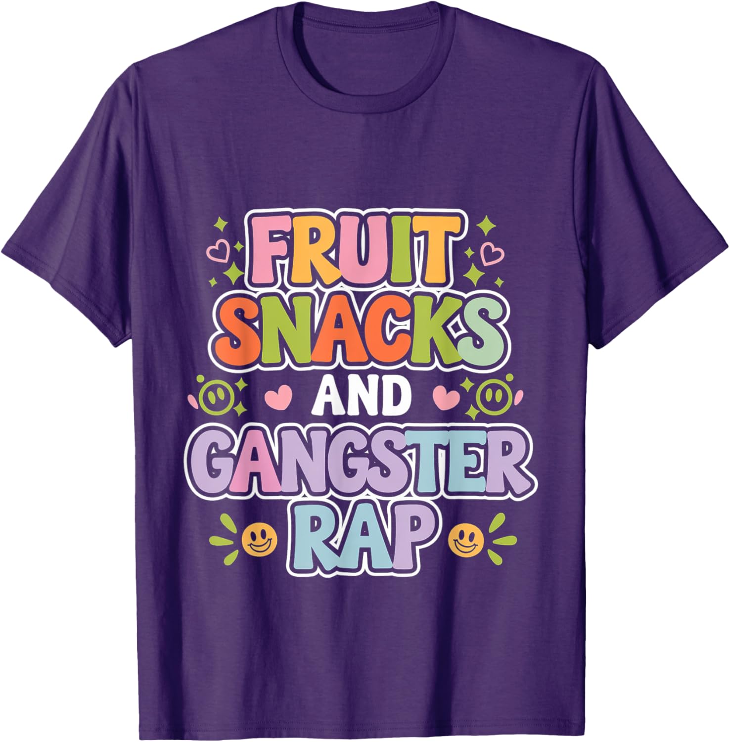 Fun Fruit Snacks and Gangster Rap Kid-Friendly Humor T-Shirt for Kids - 22