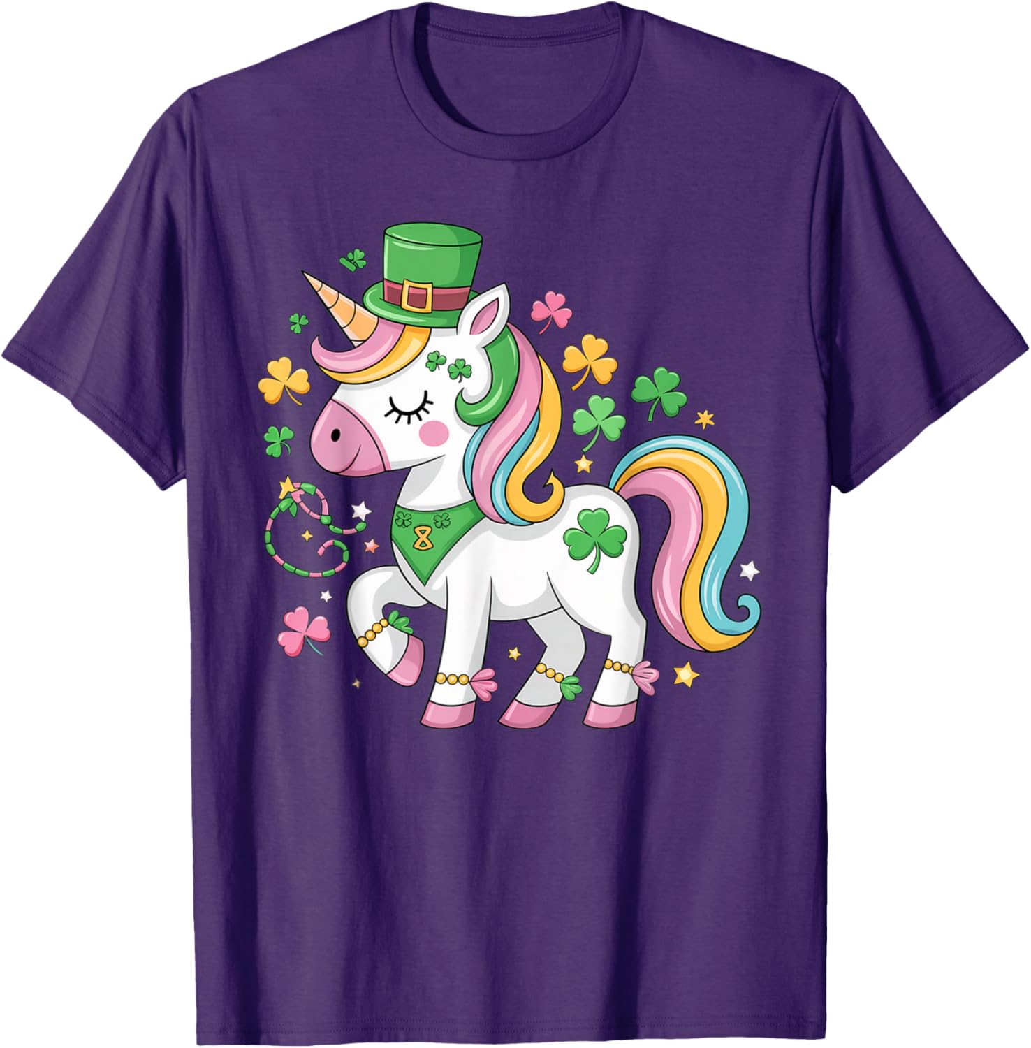 Cute Girls St Patricks Day Unicorn Shamrock Lepricorn T-Shirt for Kids - 26