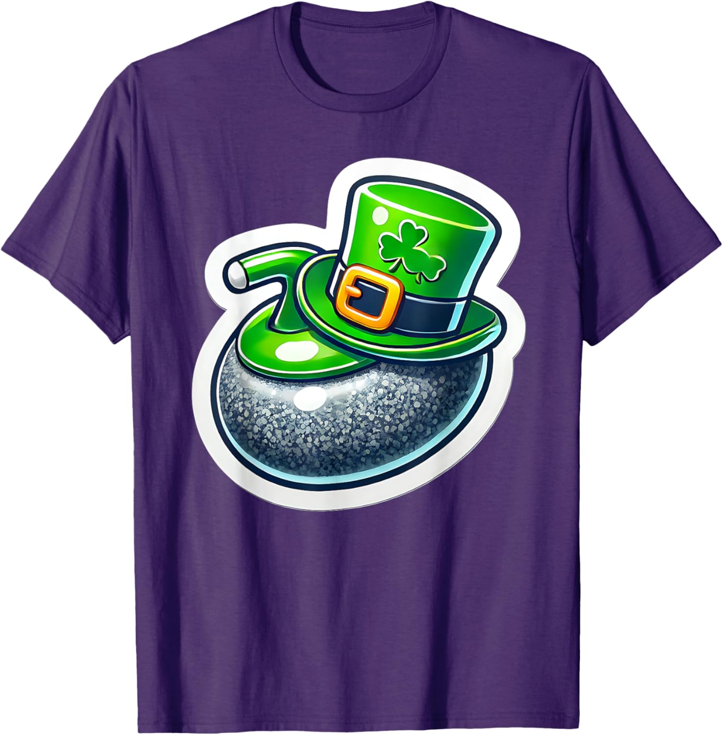 St. Patrick's Day Curling Stone Hat Irish Spirit Funny T-Shirt for Fun - 11