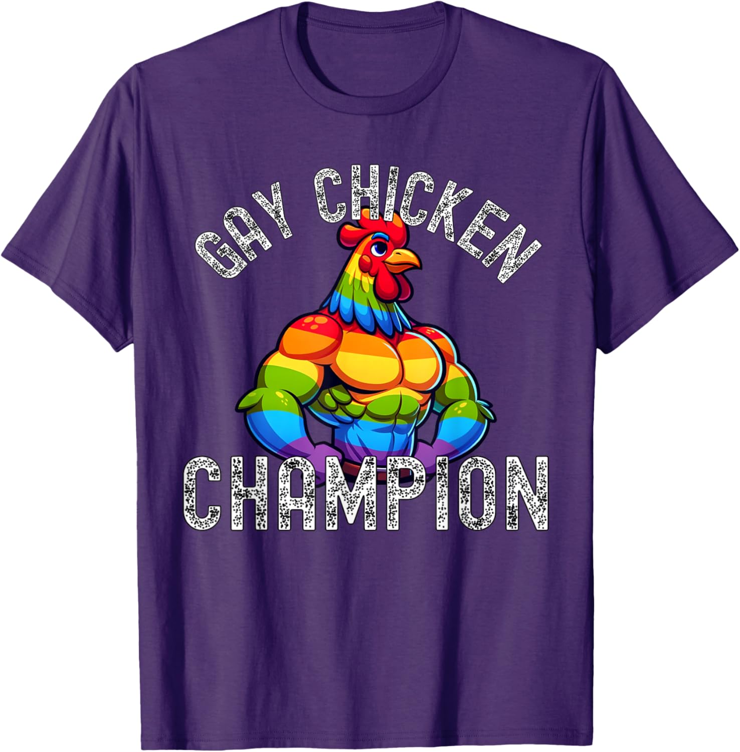 Gay Chicken Champion T-Shirt Fun Pride Apparel for LGBTQ+ Enthusiasts - 26