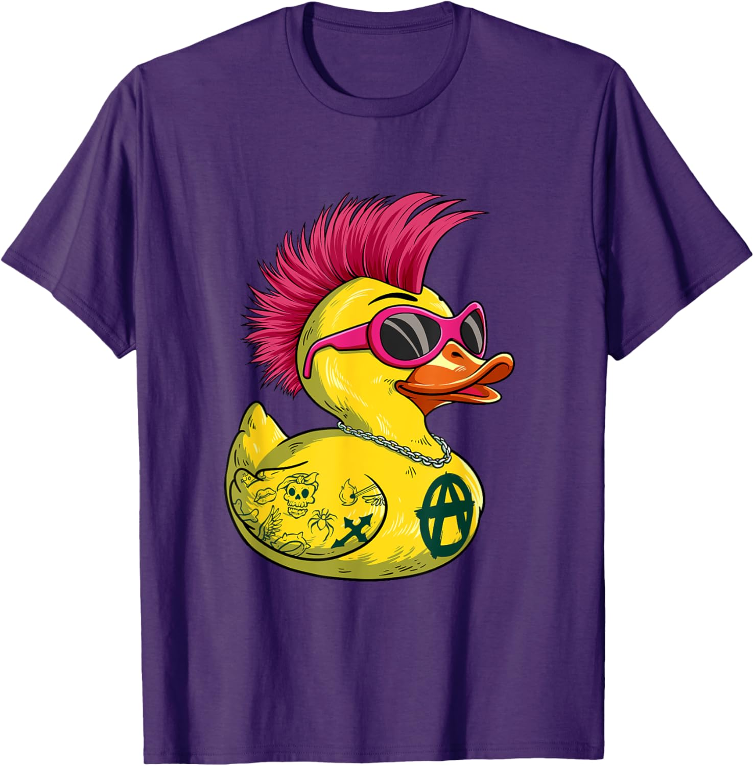 Punk Duck Rocker T-Shirt for Bold Style Lovers - Unique Fashion Statement - 14