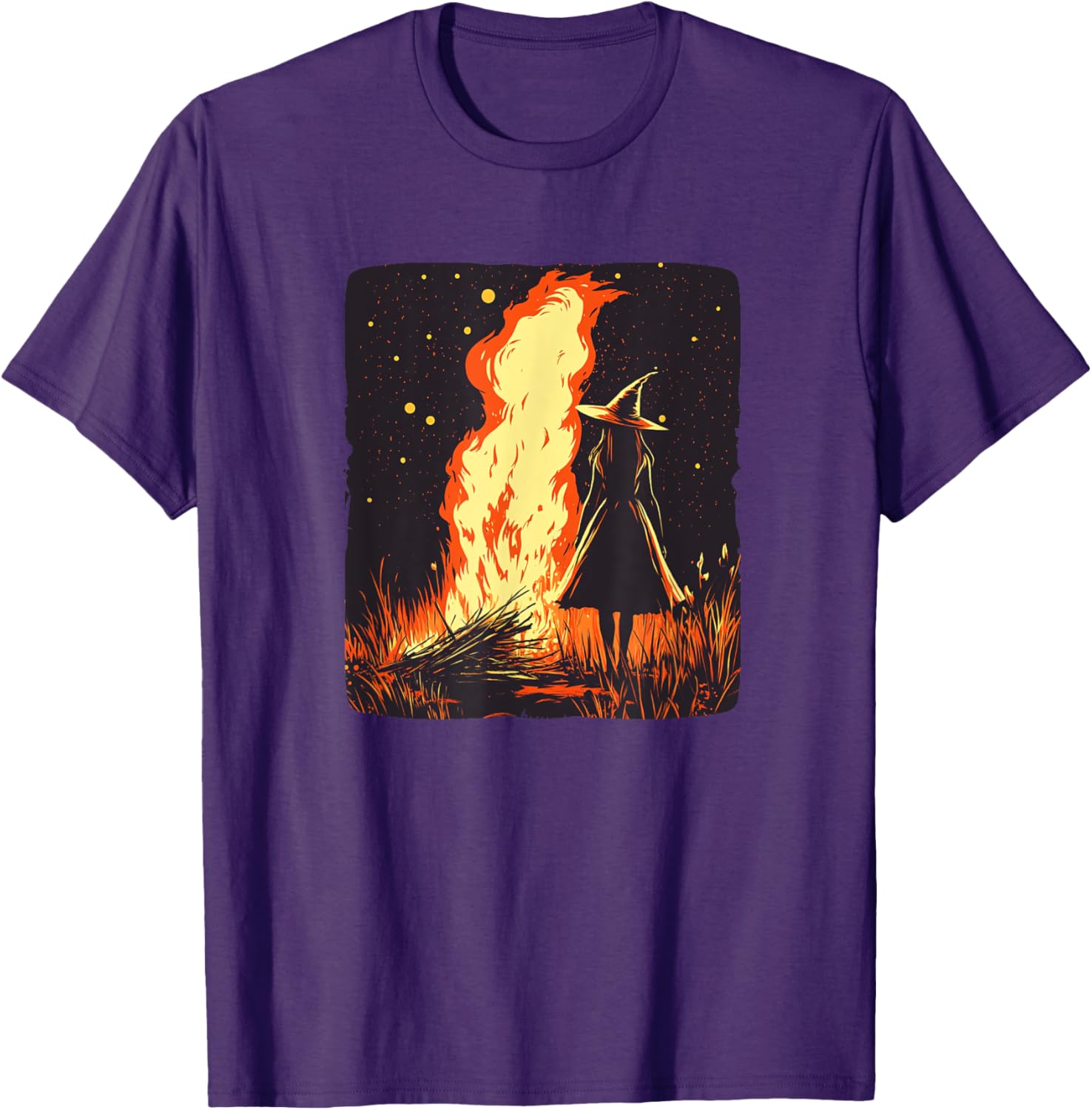 Spellbinding Witch and Bonfire Magic T-Shirt for Enchanting Nights - 11
