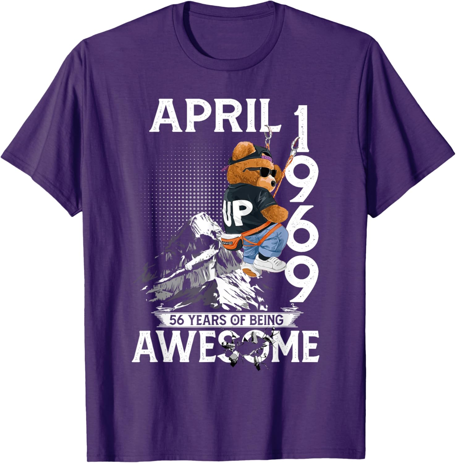 56th Birthday Bear T-Shirt for Real Legends Born April 1969 - 2