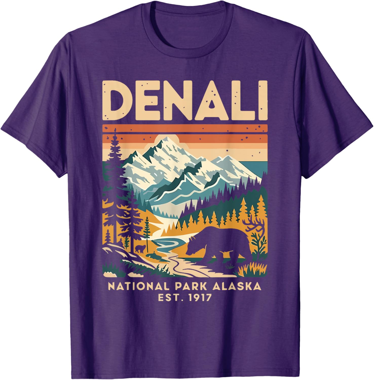 Vintage Denali National Park T-Shirt for All Ages - Men's, Women's, Kids' Apparel - 12