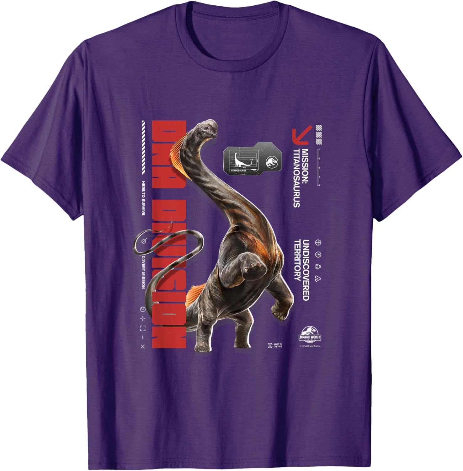 Jurassic World Rebirth Titanosaurus DNA Division T-Shirt for Dino Fans - 24