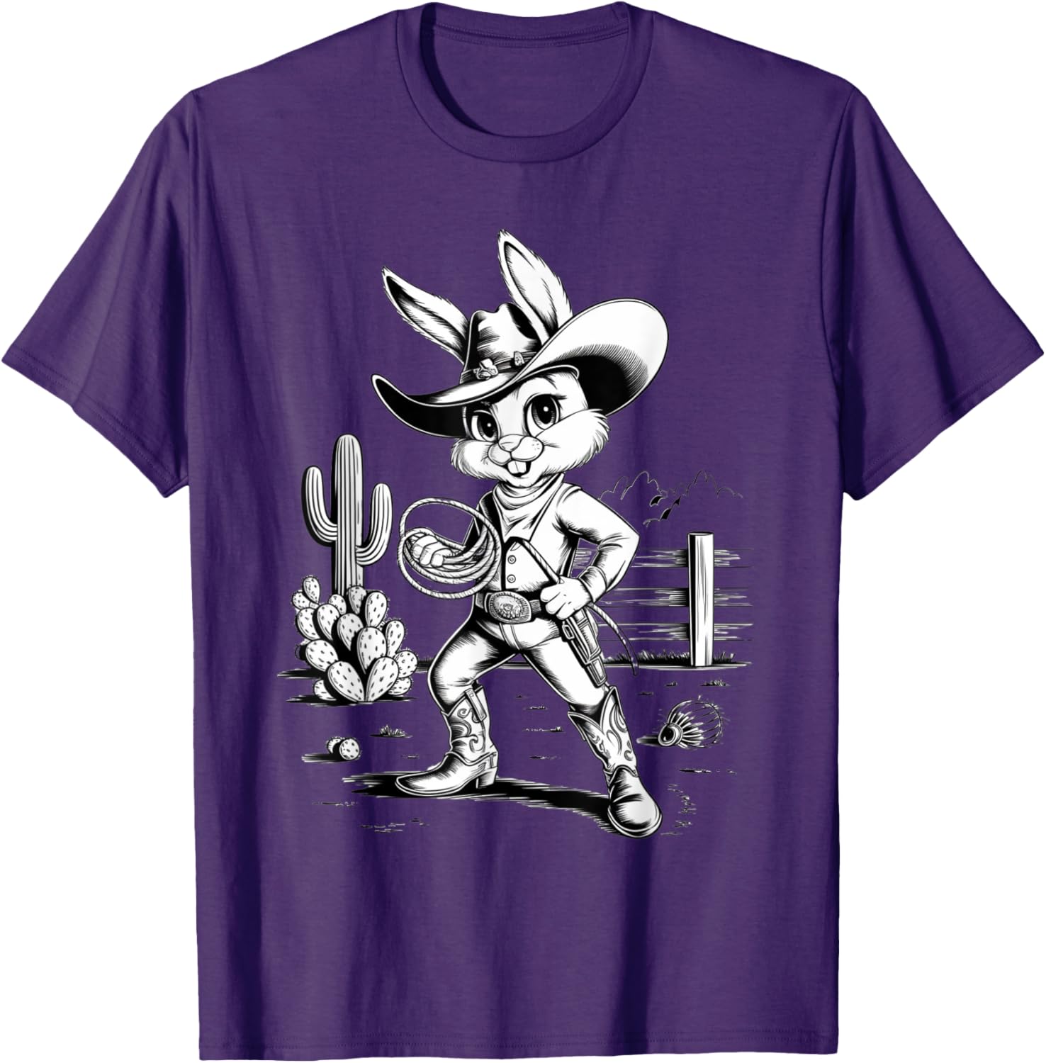 Cowboy Bunny Western Adventure T-Shirt for Fun Desert Inspired Style - 8