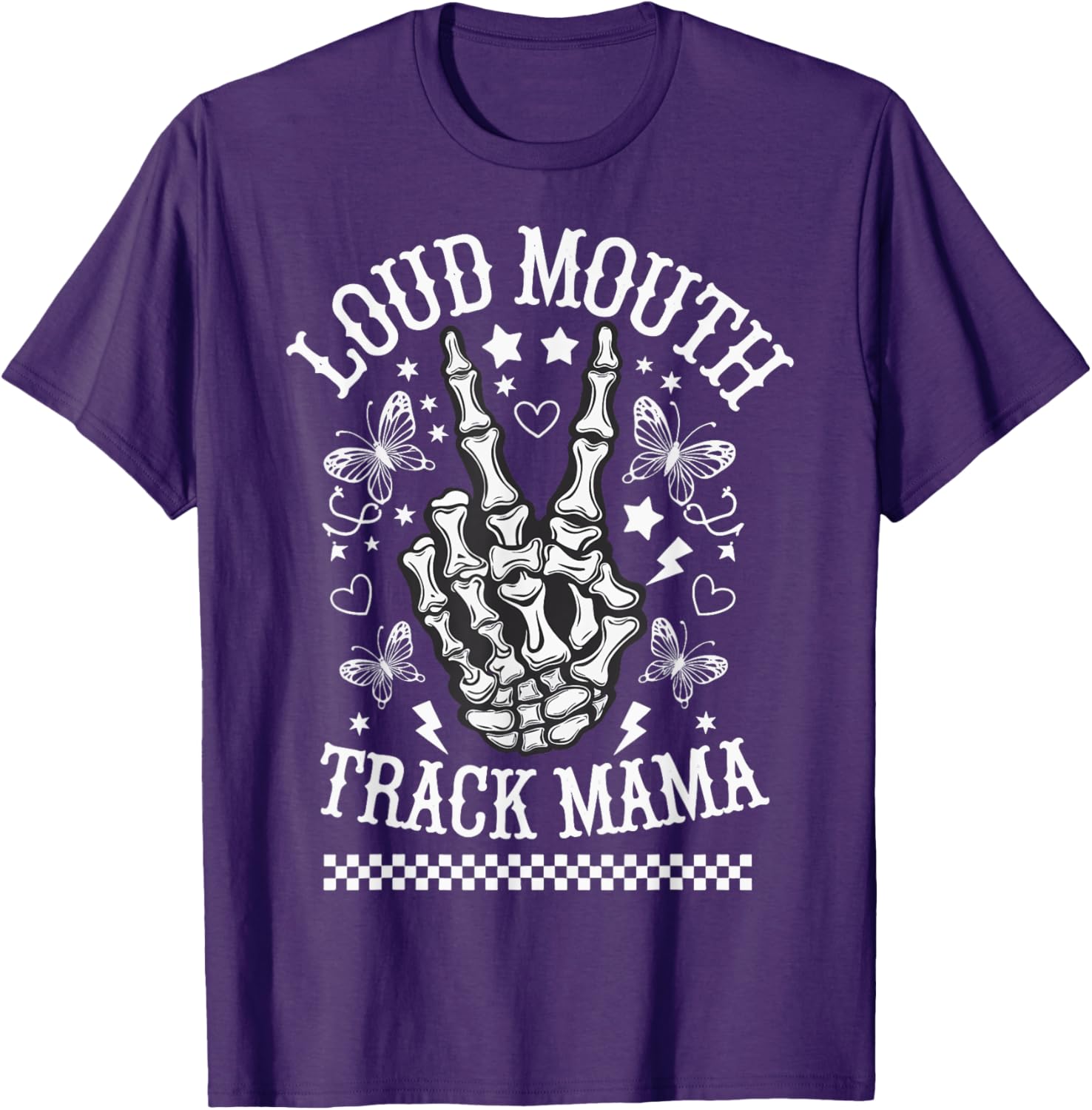 Fun Loud Mouth Track Mama T-Shirt for Stylish Moms on the Go - 13