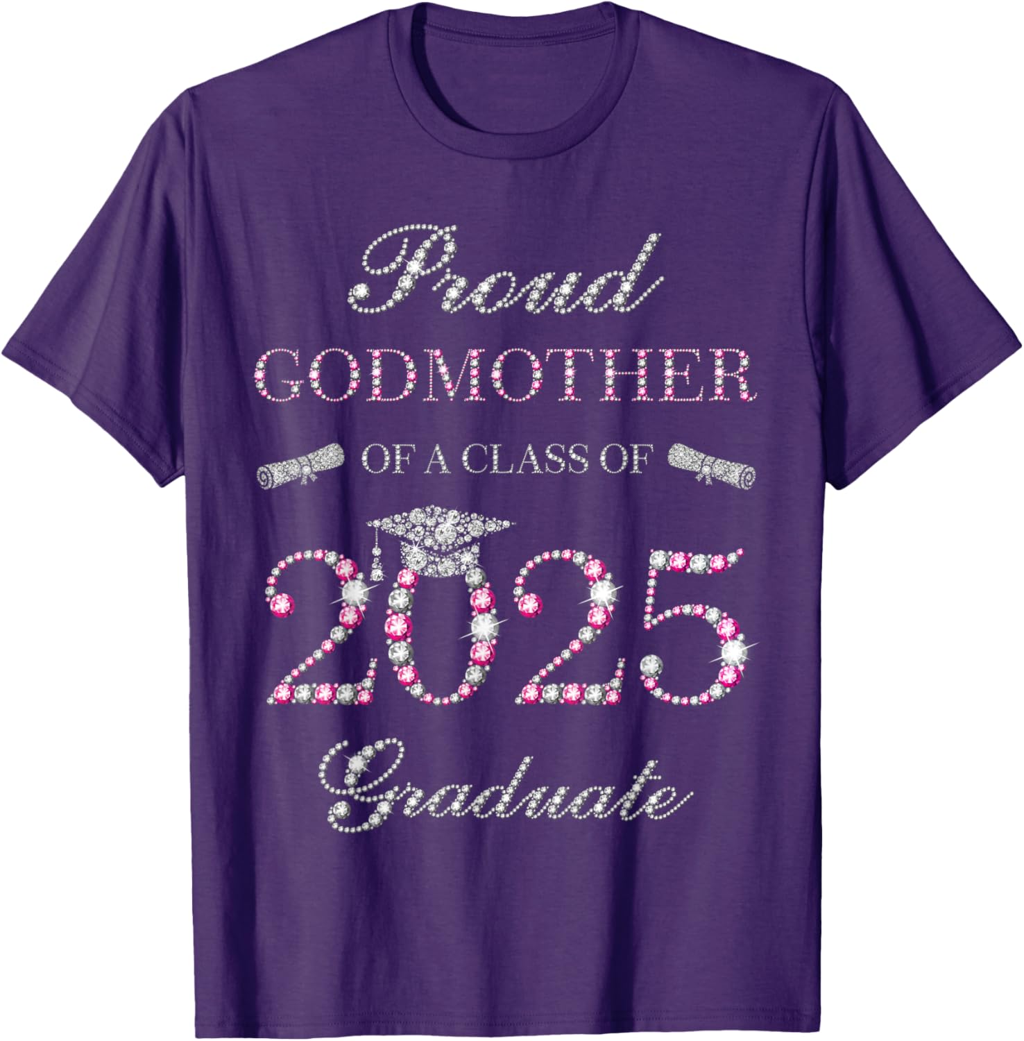 Proud Godmother of a Class of 2025 Graduate T-Shirt for Celebrations - 11