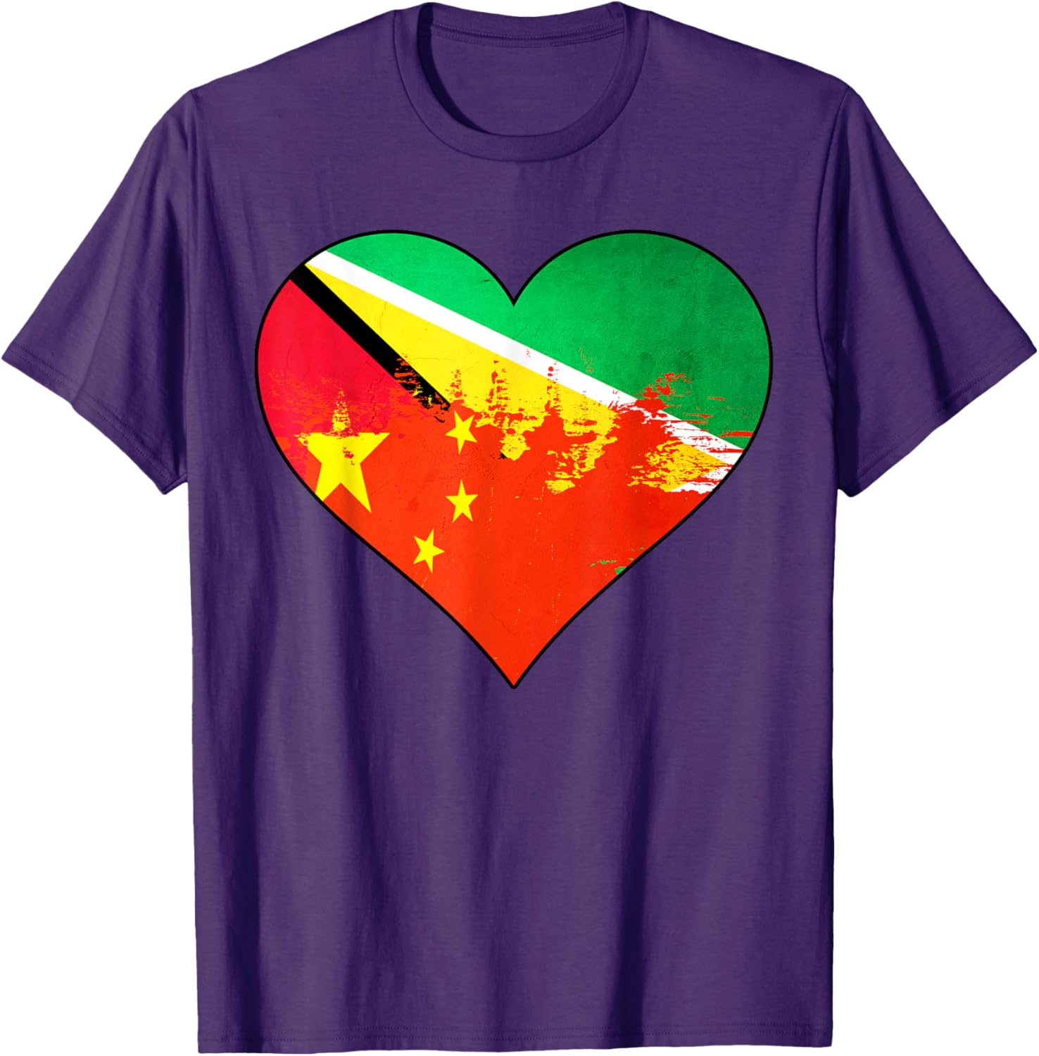 Guyanese and Chinese Heritage Flag T-Shirt for Cultural Pride and Style - 7