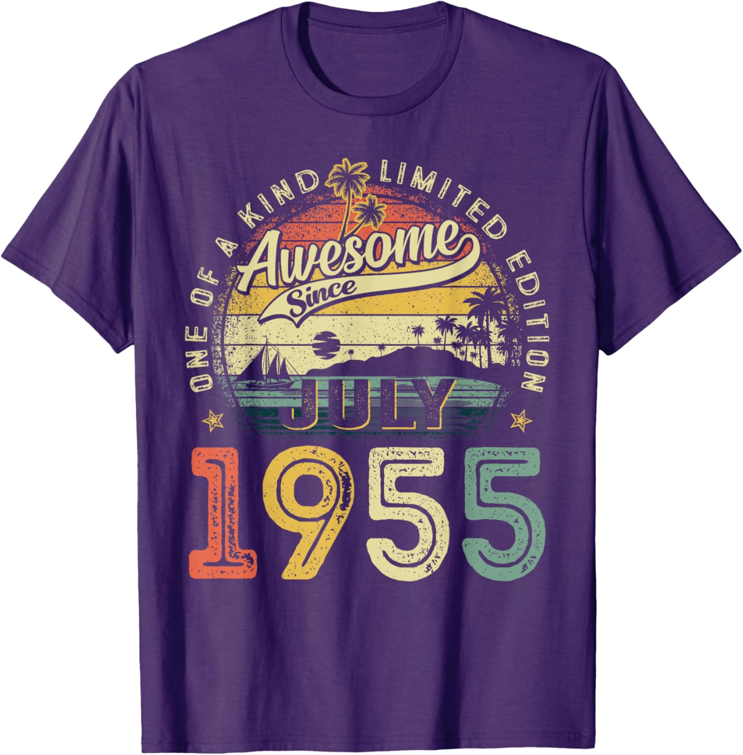 Vintage 70th Birthday T-Shirt for Men Born in July 1955 - Perfect Gift! - 1