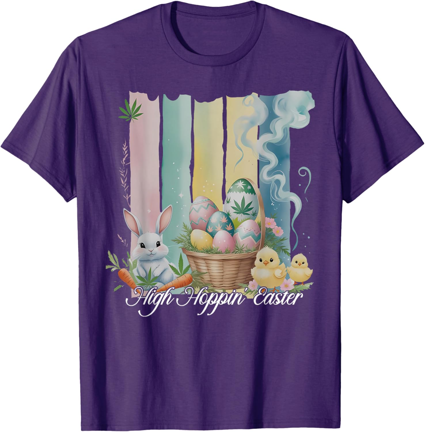 Easter Bunny Eggs Flower Cannabis Weed Stoner T-Shirt for Fun Loving Fans - 11