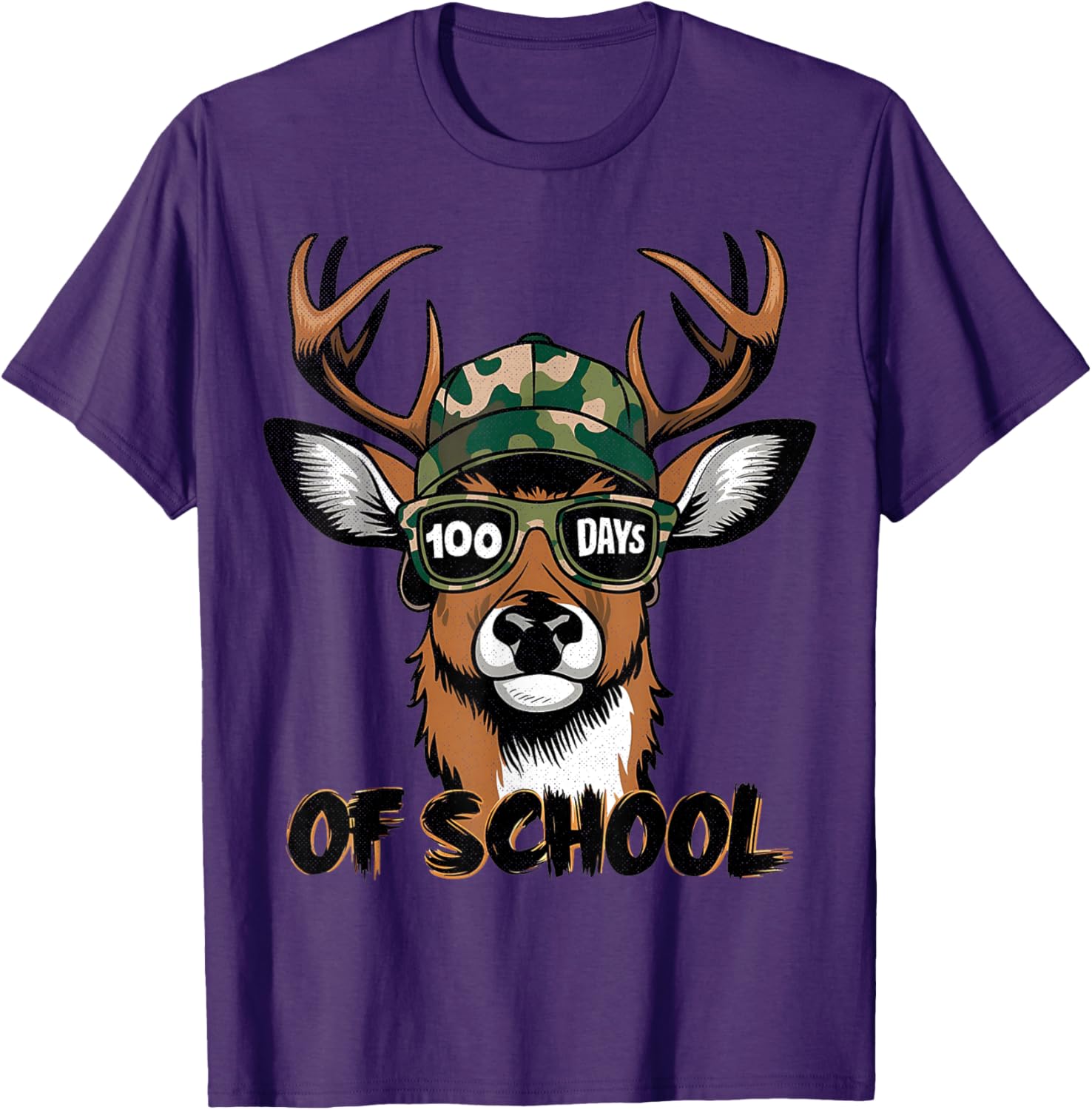 100 Days of School Deer Hunting T-Shirt for Kids Fun and Stylish - 2