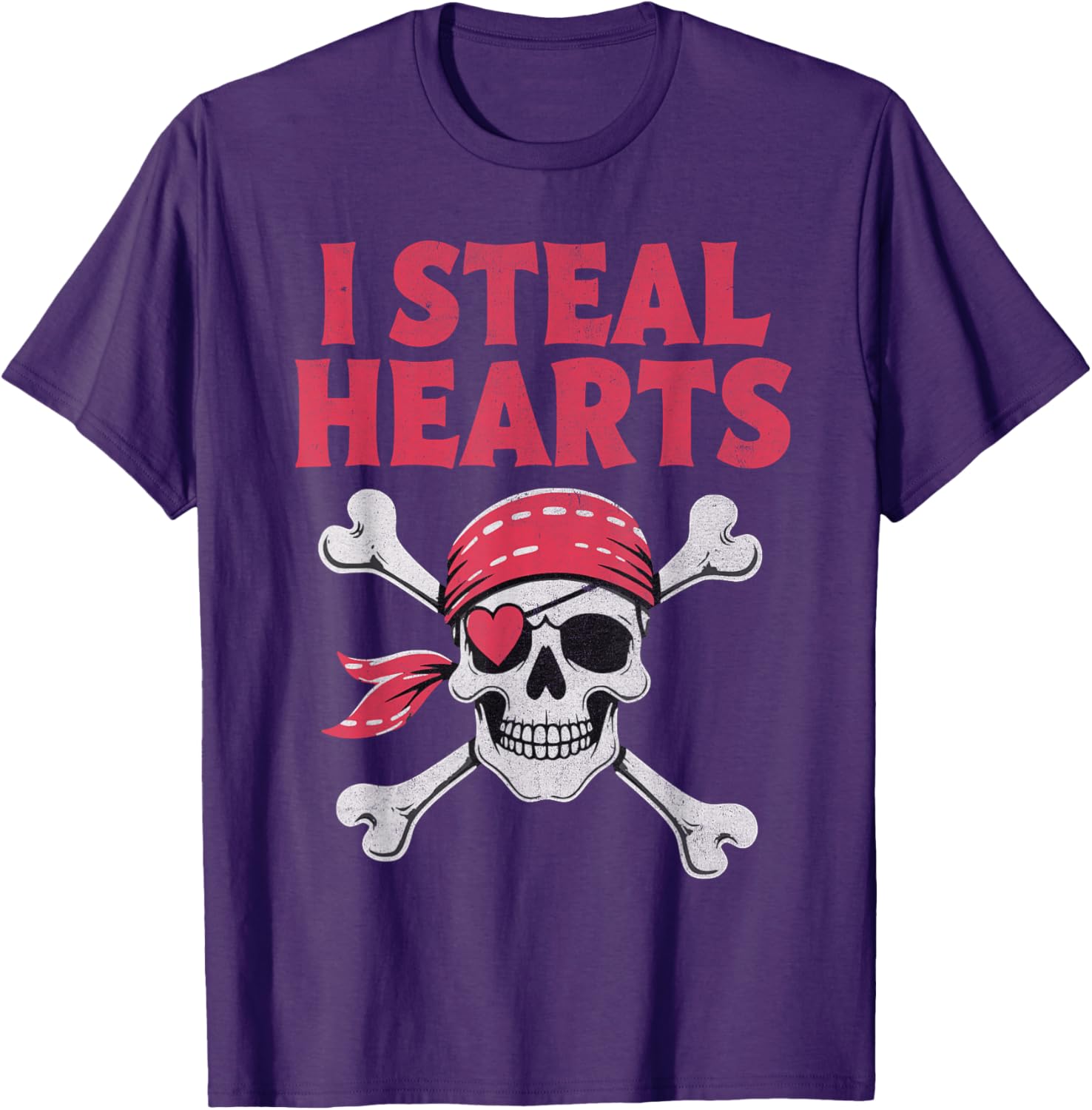 I Steal Hearts Pirate Skull T-Shirt for Kids - Perfect Valentine's Gift - 10
