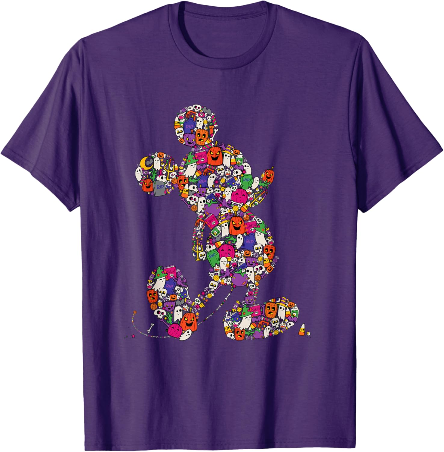 Cute Mickey Mouse Halloween T-Shirt Spooky Silhouette for Kids and Adults - 13