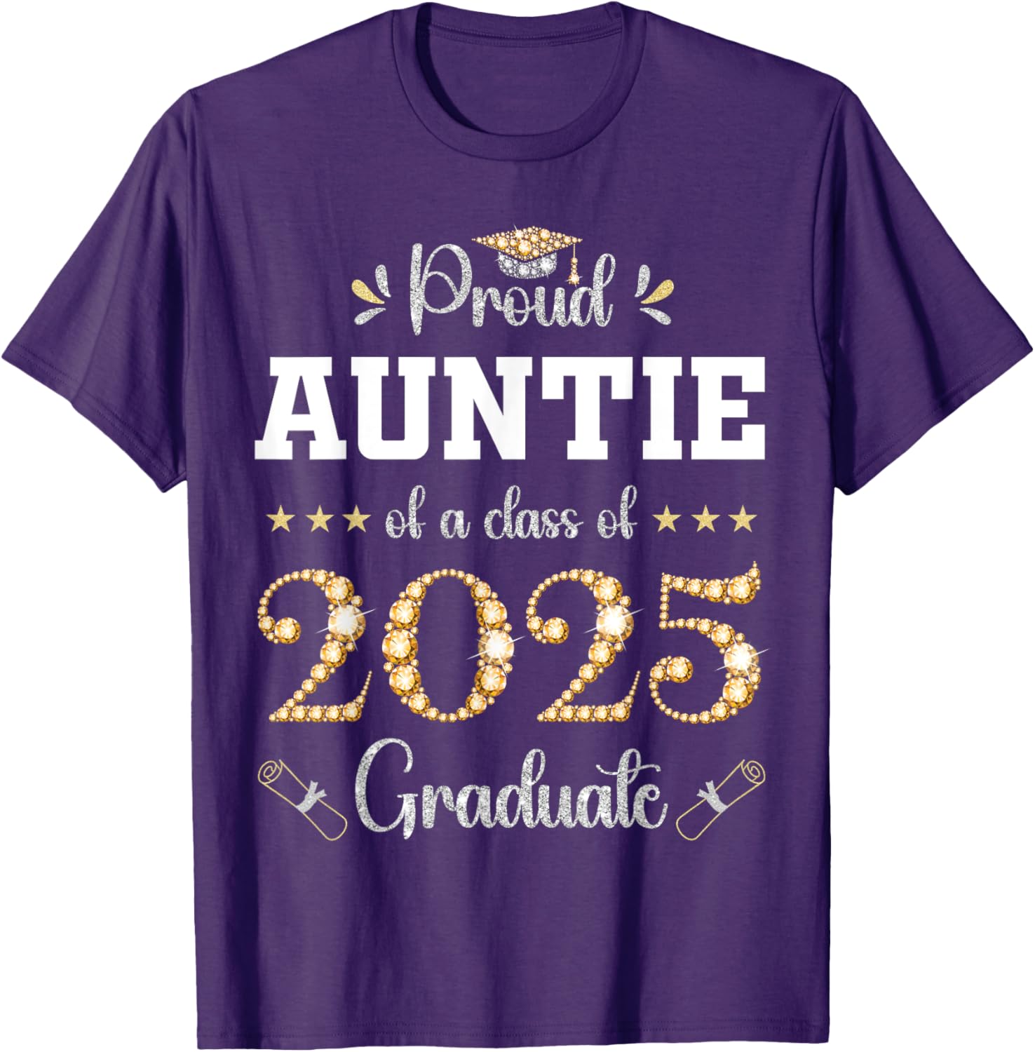 Proud Auntie of 2025 Graduate Graduation T-Shirt for Celebrating Achievements - 12