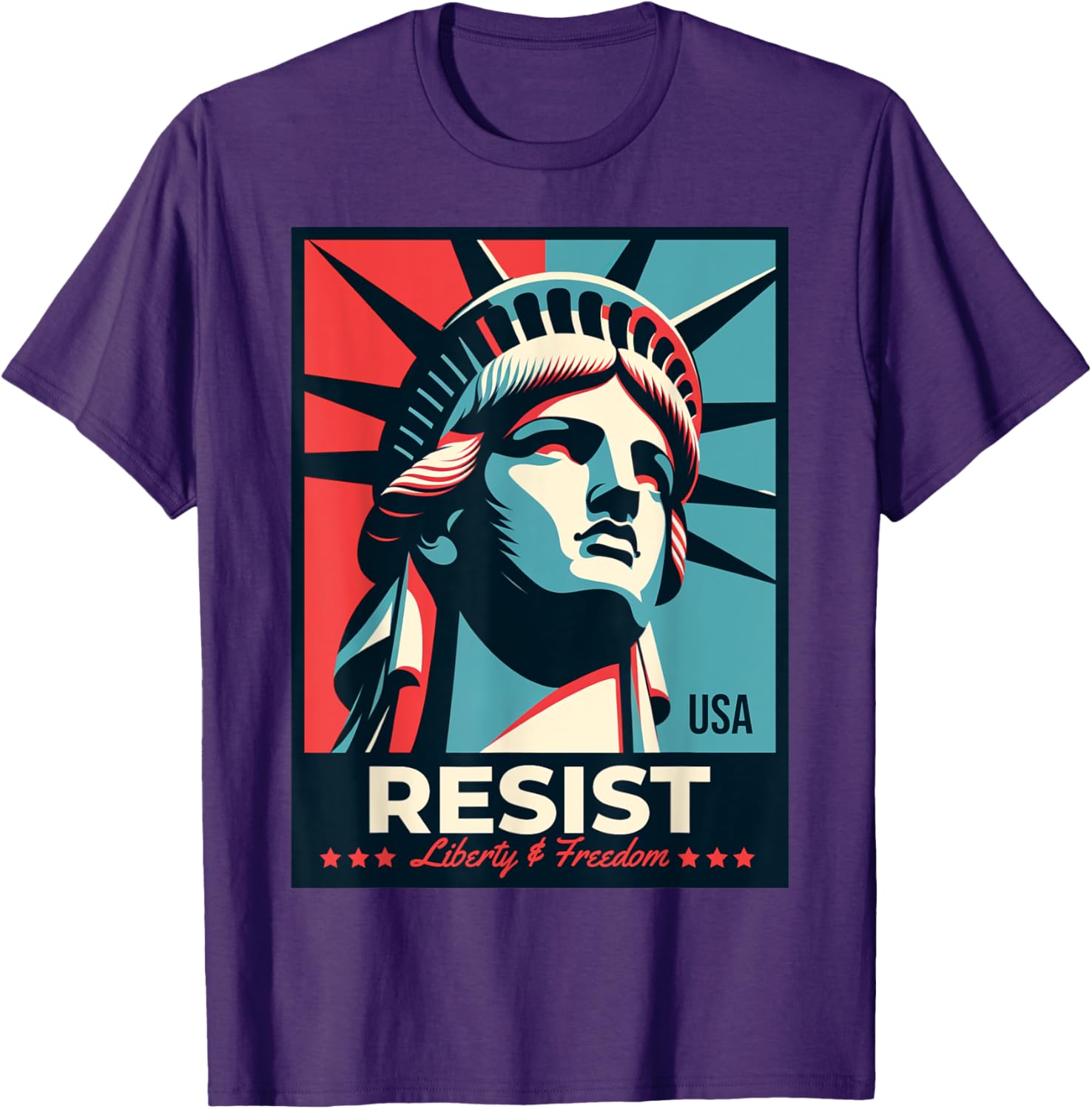 Resist T-Shirt with Statue of Liberty Design - Stylish Activist Apparel - 23