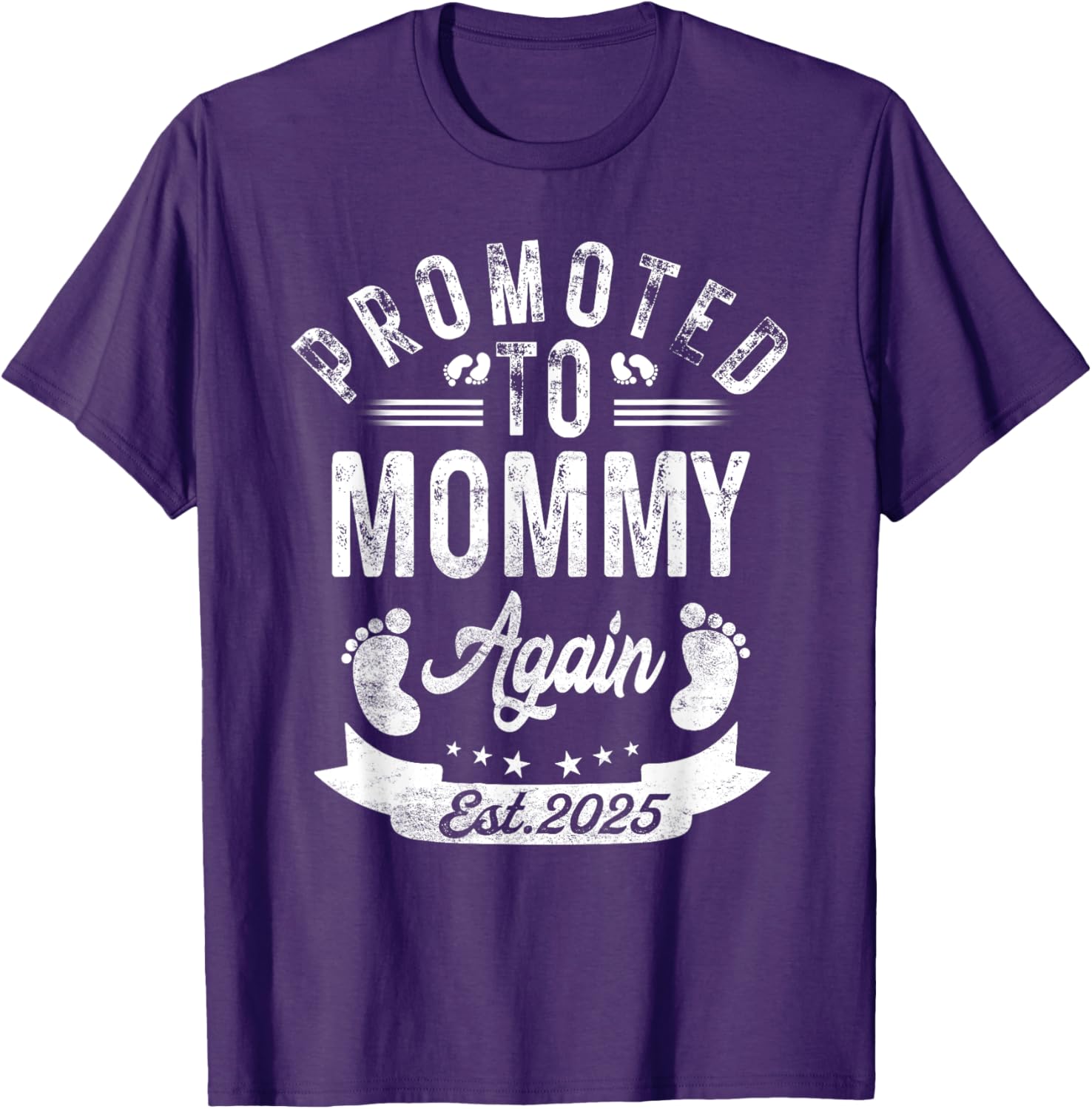 Promoted To Mommy Again EST 2025 Cute Pregnancy Announcement T-Shirt - 28