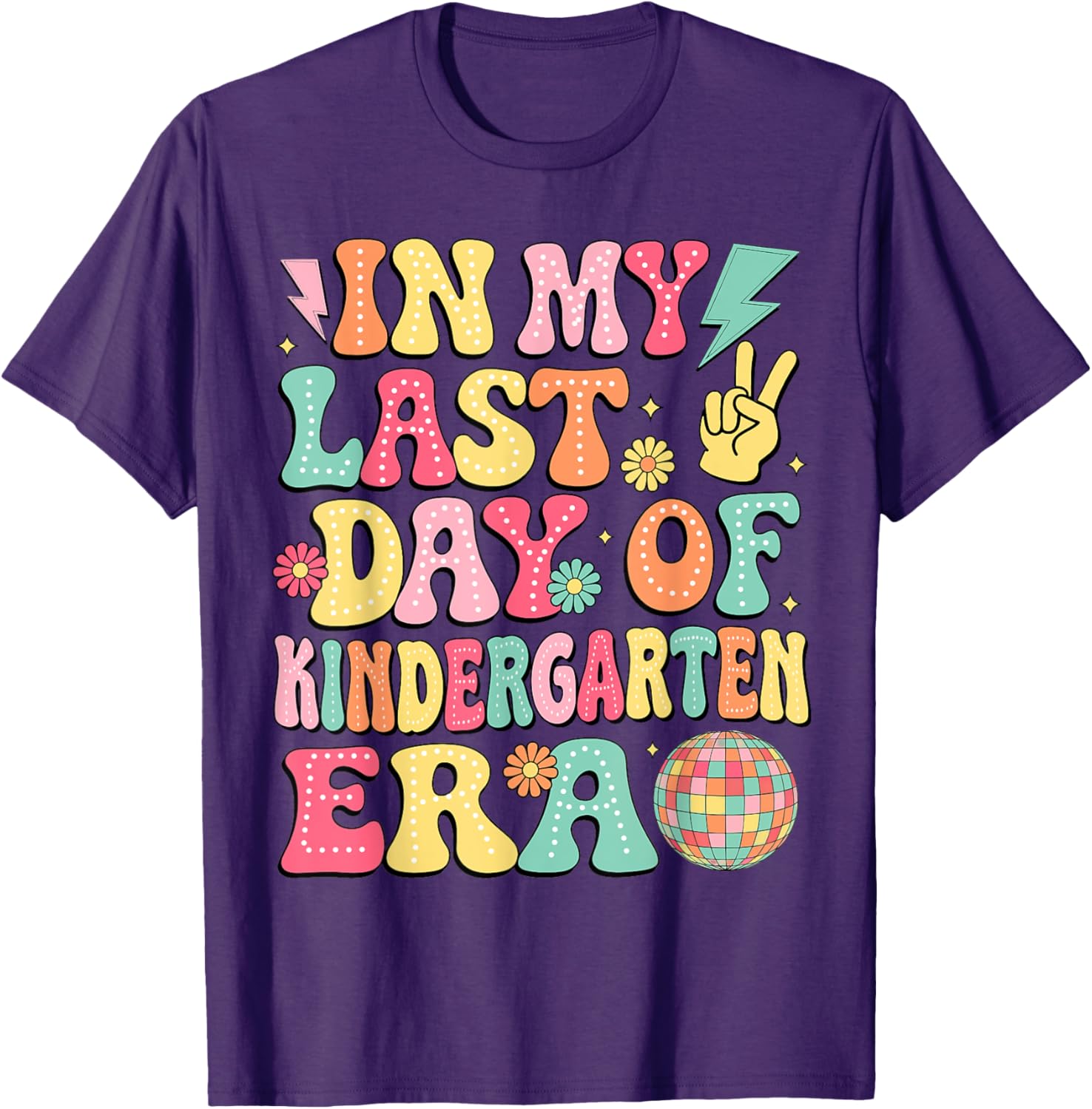 Groovy Last Day of Kindergarten T-Shirt for Fun Graduation Celebrations - 13