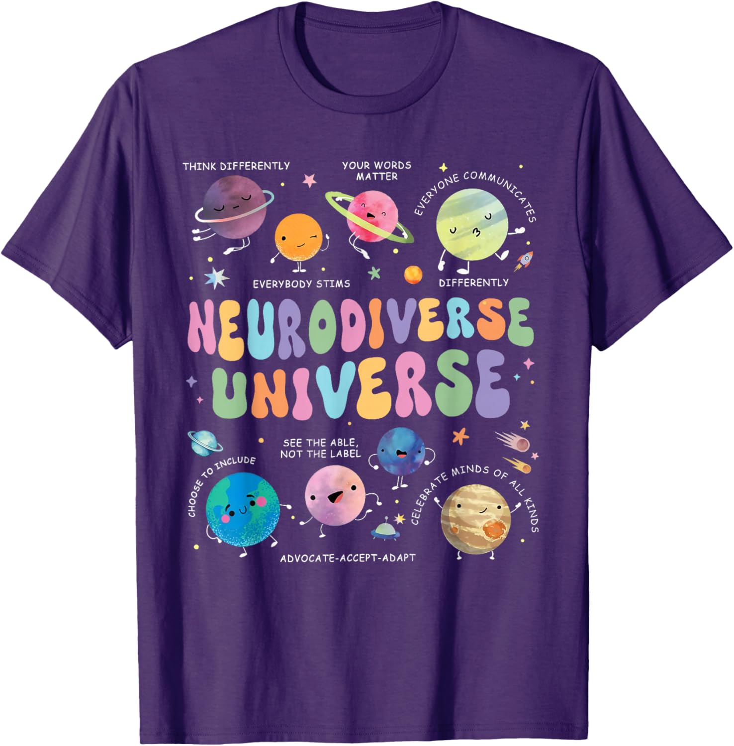 Neurodiverse Universe Autism Awareness T-Shirt for Understanding and Acceptance - 9