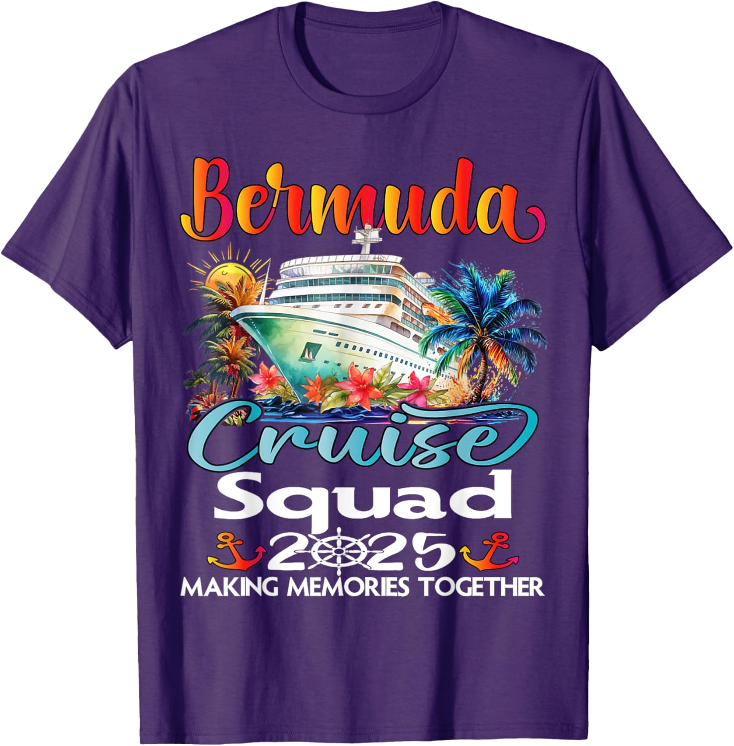 Bermuda Cruise Squad 2025 Family T-Shirt for Fun Adventures at Sea - 9
