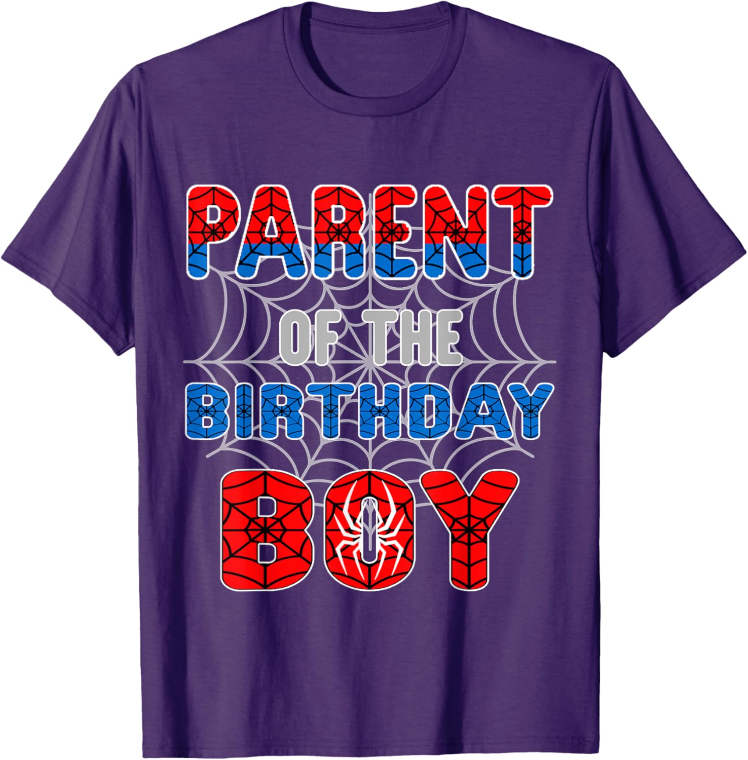 Spider Web Birthday Party T-Shirt for Proud Parents of the Birthday Boy - 3