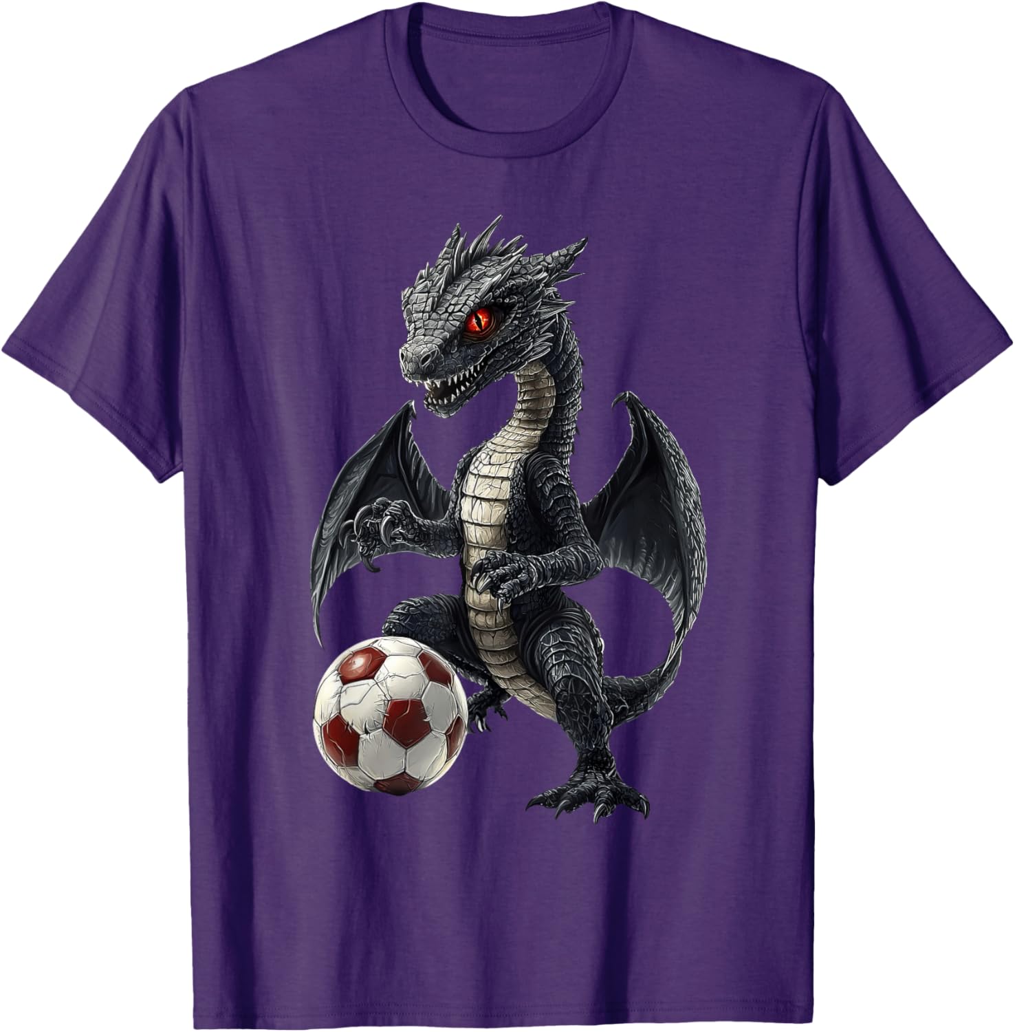 Fun Dragon Playing Soccer T-Shirt for Kids and Adults - Cute Sports Tee - 13
