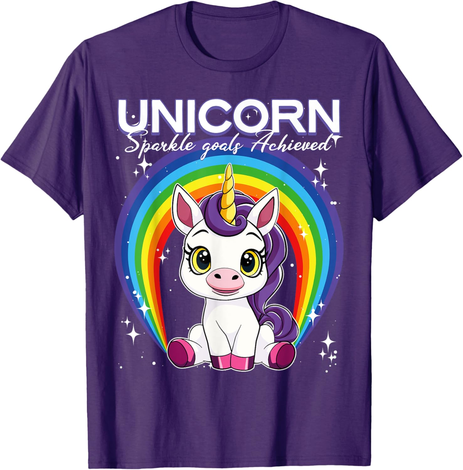 Unicorn Sparkle Goals Achieved T-Shirt for Dreamers and Believers - 23