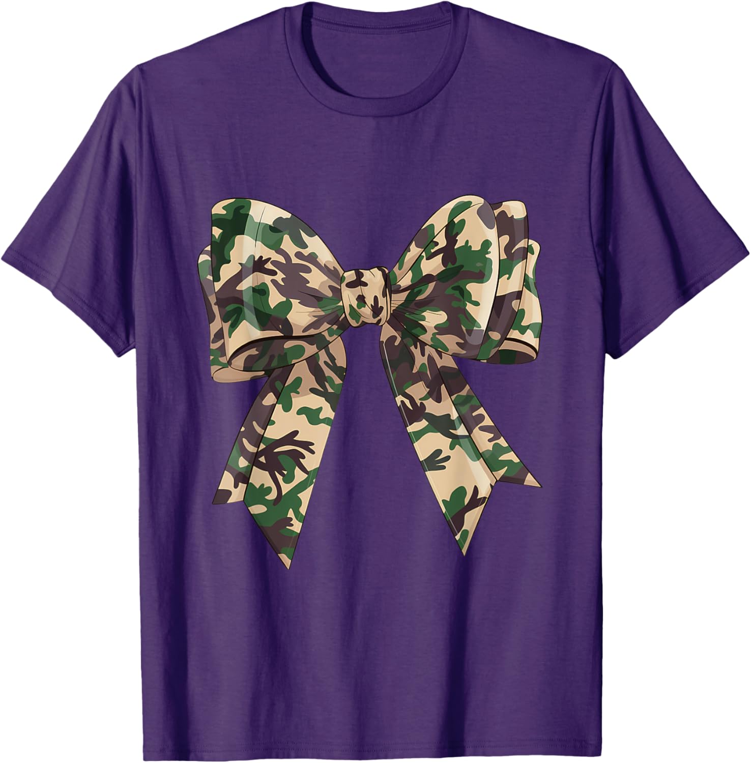 Chic Camouflage Bow Coquette T-Shirt for Hunting Women and Girls - 24