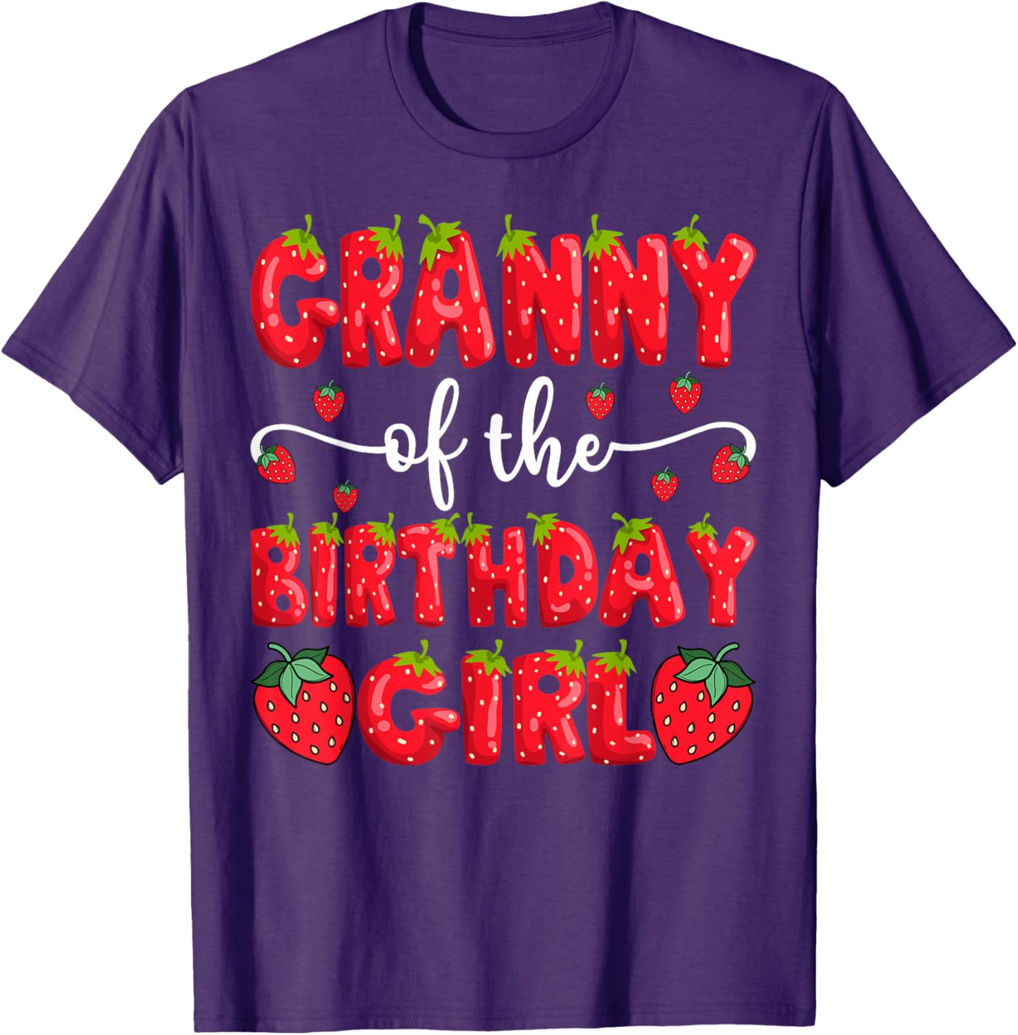 Adorable Granny of the Birthday Girl Strawberry Matching T-Shirt - 10