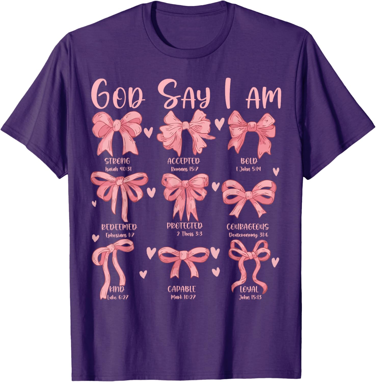 Cute Coquette Bow Christian Girls T-Shirt with Jesus for Church Wear - 1