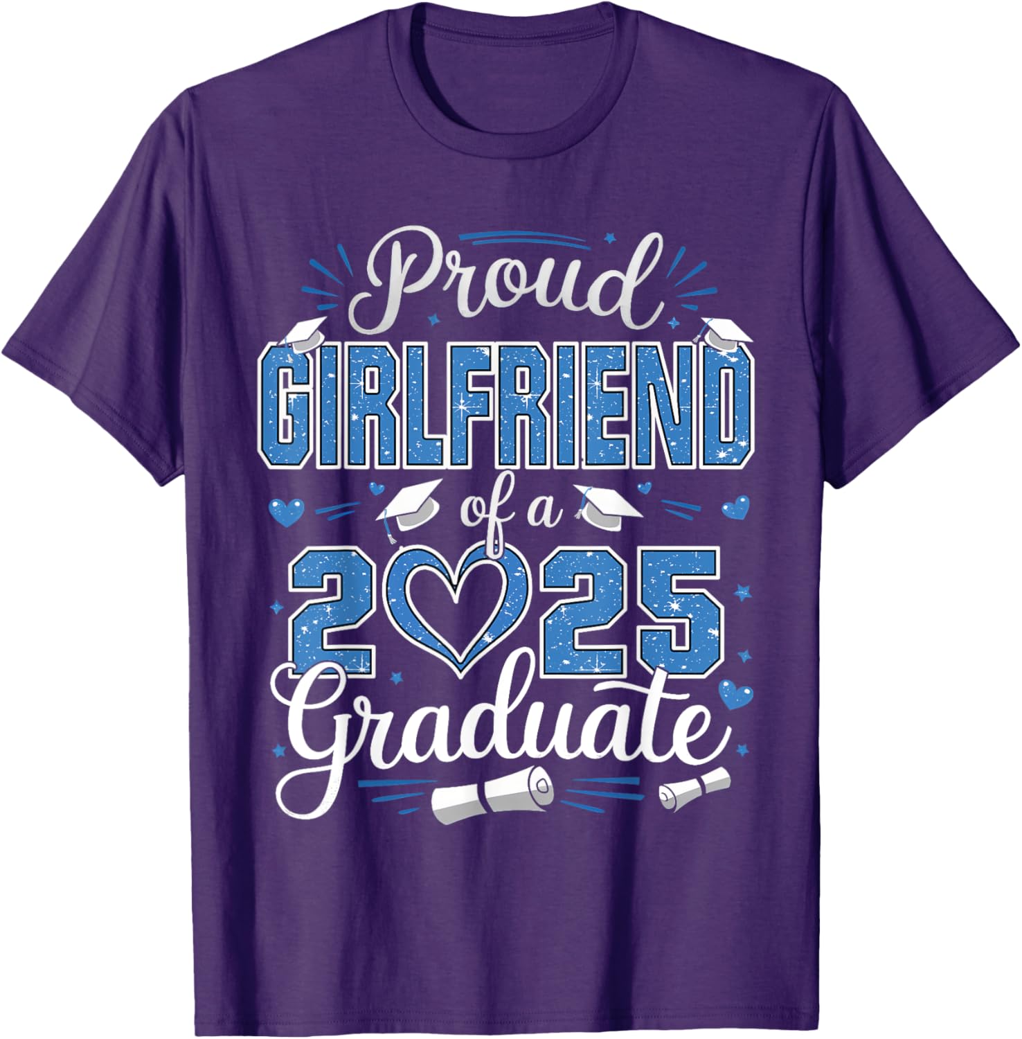 Proud Girlfriend Class of 2025 Graduate Senior T-Shirt for Her - 20