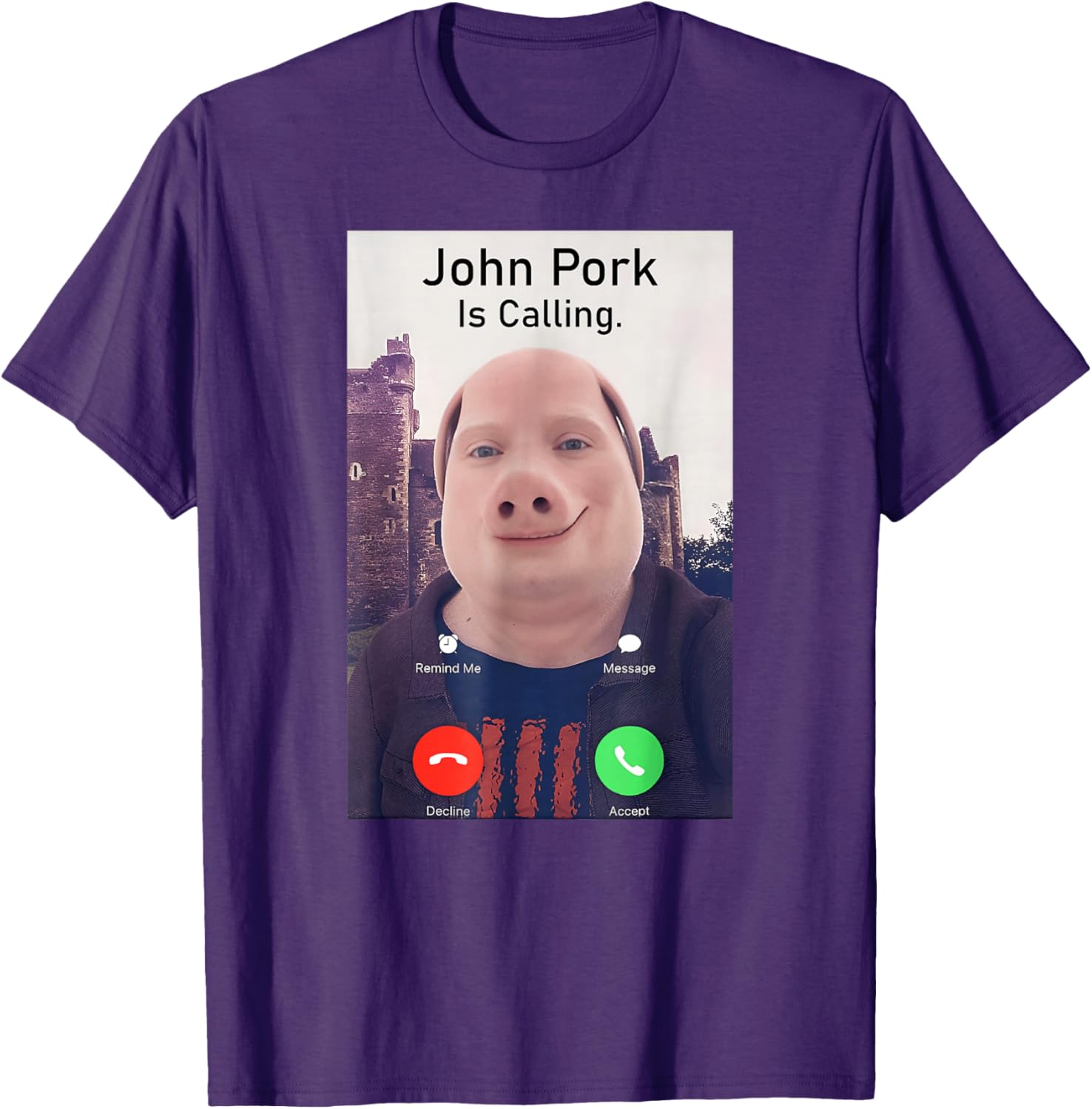 John Pork Is Calling Funny Sarcastic Answer Phone Humor T-Shirt - 5